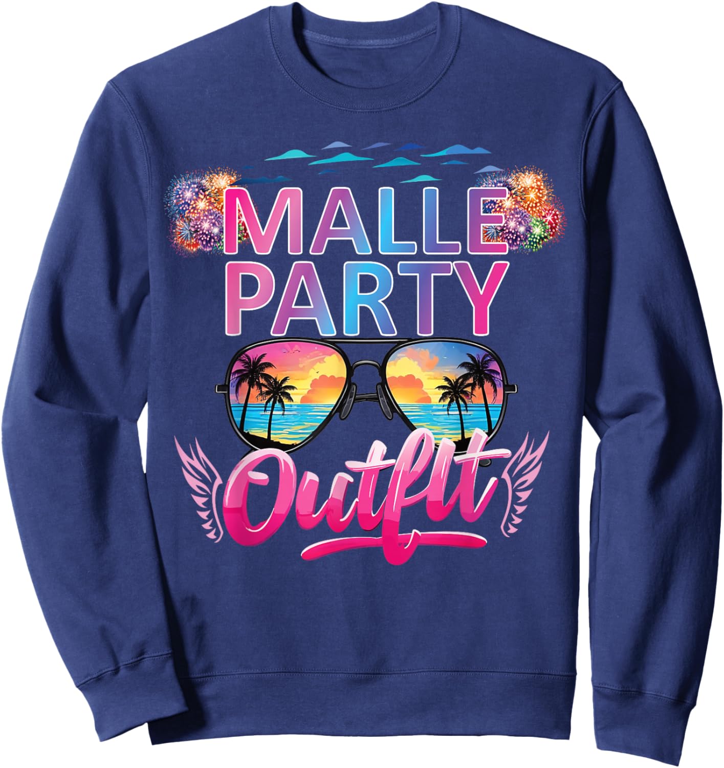 Malle Party Gruppenshirt Mallorca Outfit Damen Herren Party Sweatshirt - Sweatshirt | Navy