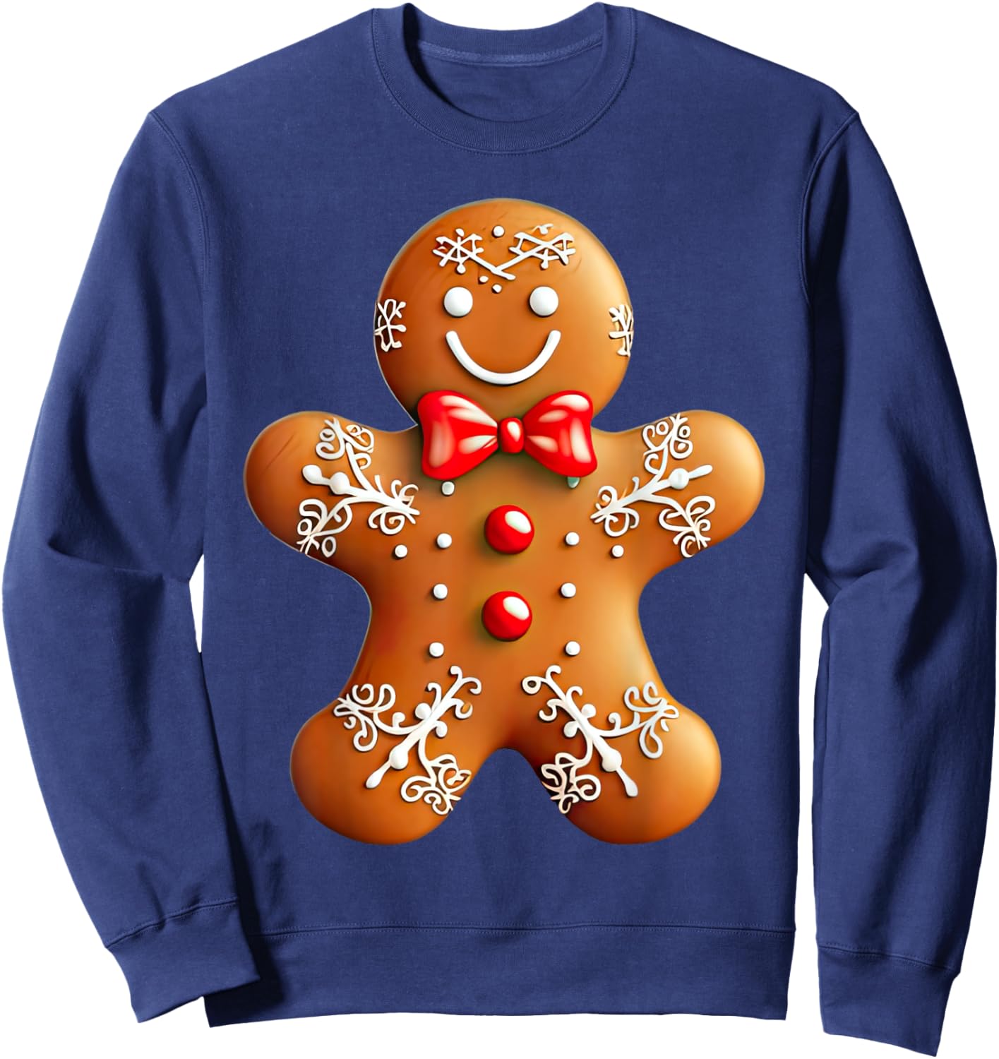 Gingerbread Man Christmas Cookie Baking Holiday Men Women Sweatshirt - Sweatshirt | Navy