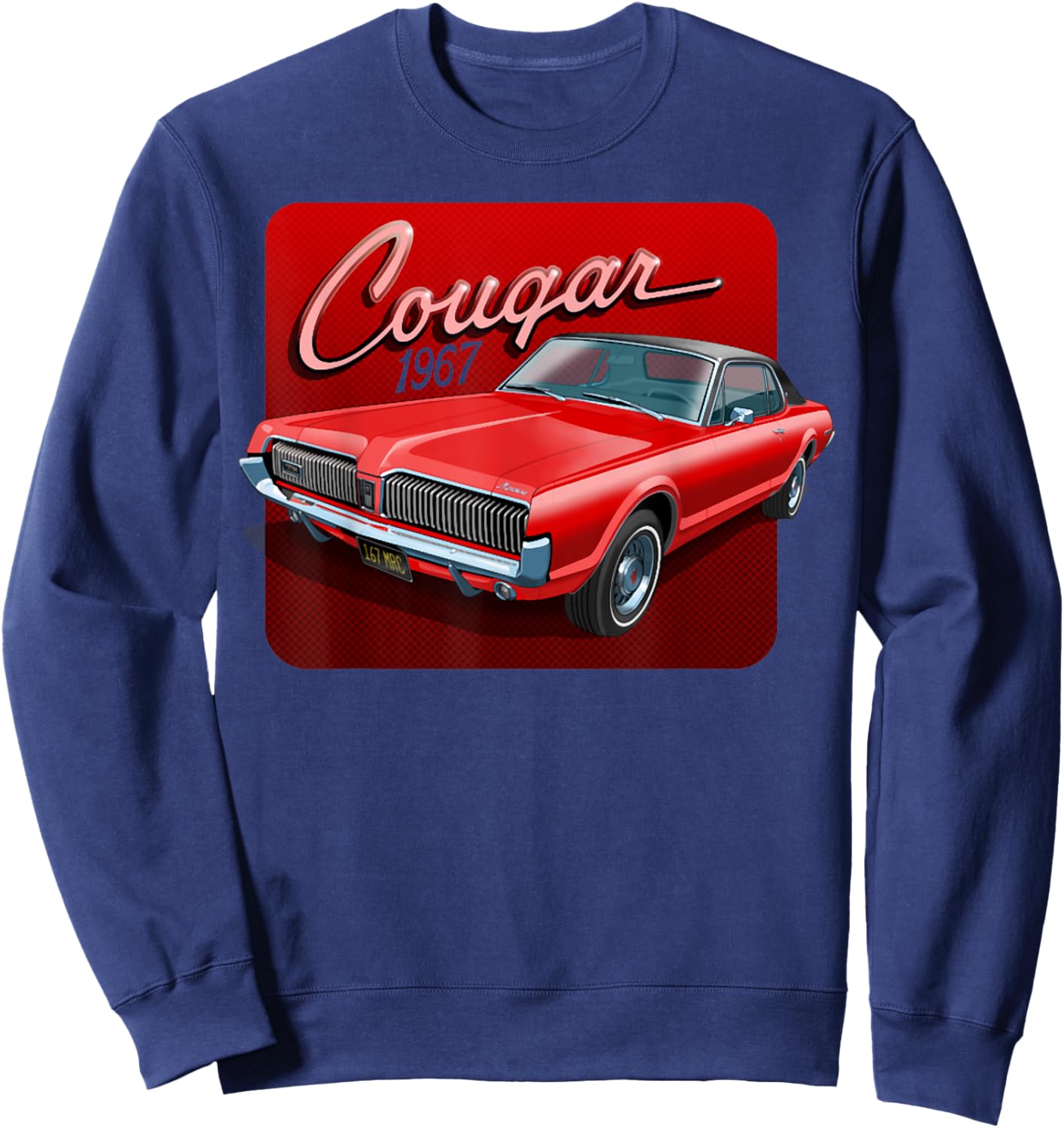 1967 Mercury classic Cougar Vinatge cars Sweatshirt - Sweatshirt | Navy