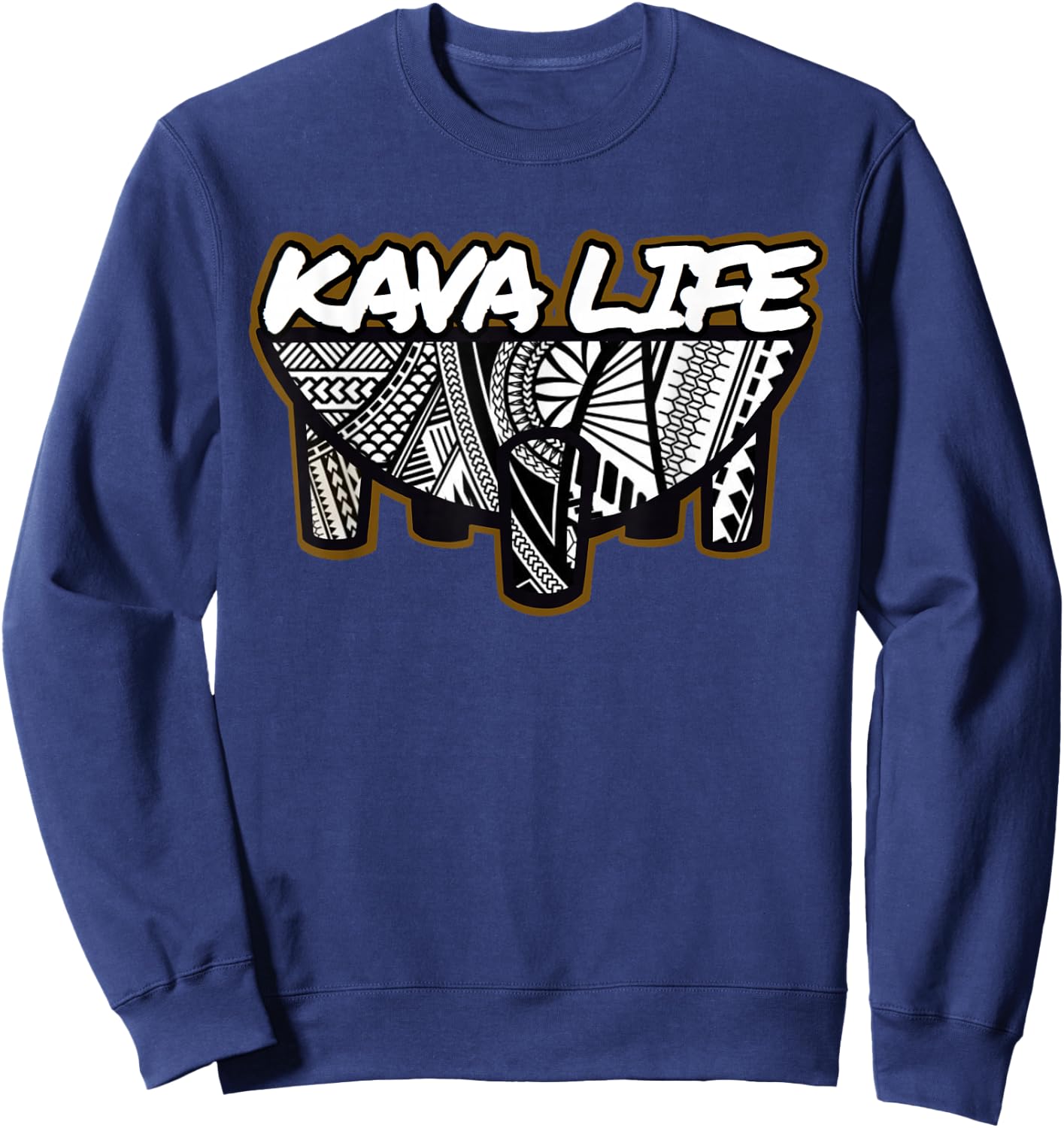 Polynesian Island Root Kava Life shirt Sweatshirt - Sweatshirt | Navy