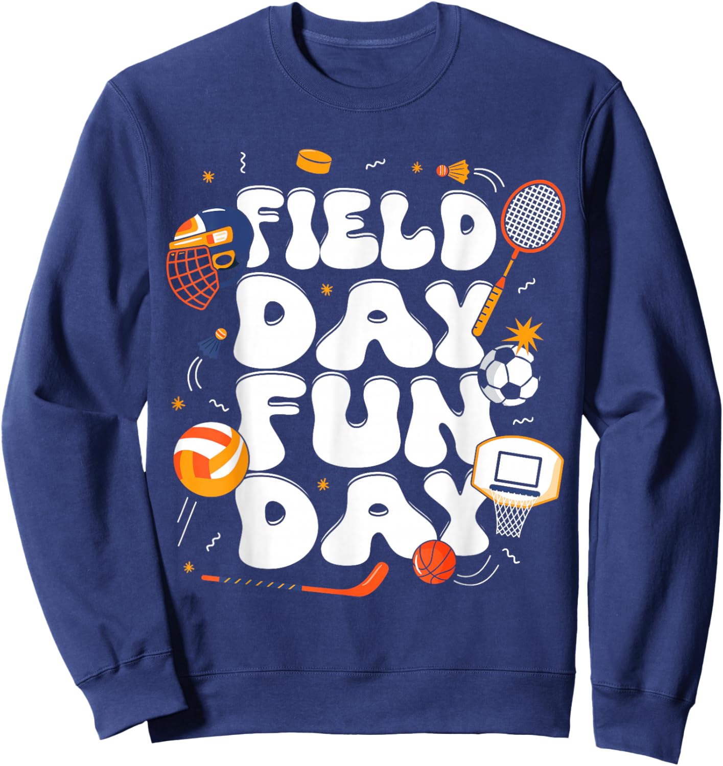 Groovy Field Day Sport Teacher Sweatshirt - Sweatshirt | Navy