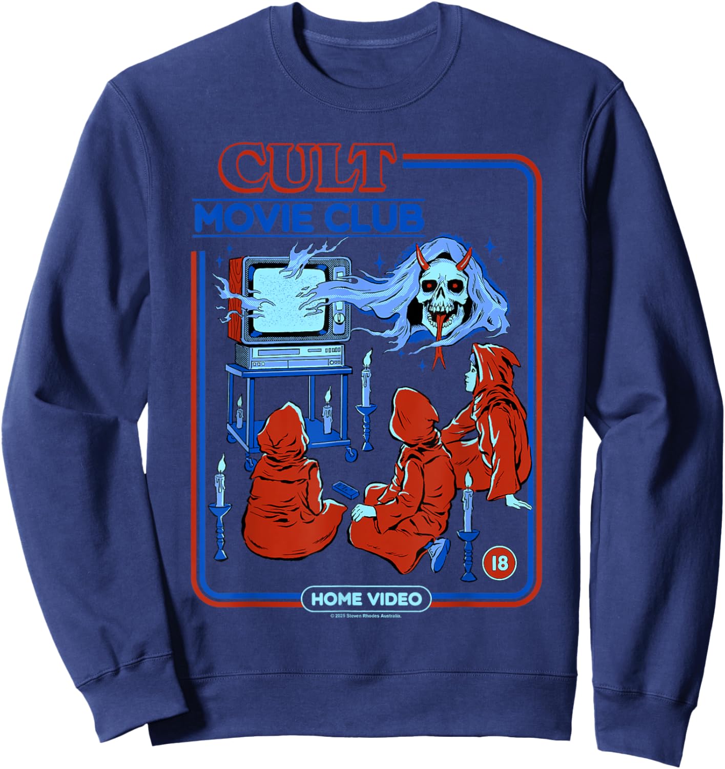 Cult Movie Club Poltergeist Retro Vintage Funny Adult Humor Sweatshirt - Sweatshirt | Navy