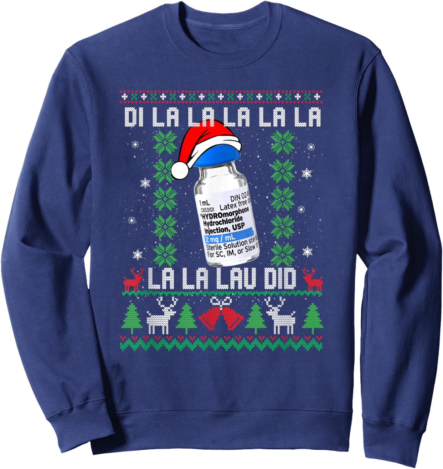 Funny Medical Worker Ugly Christmas Design Sweatshirt - Sweatshirt | Navy