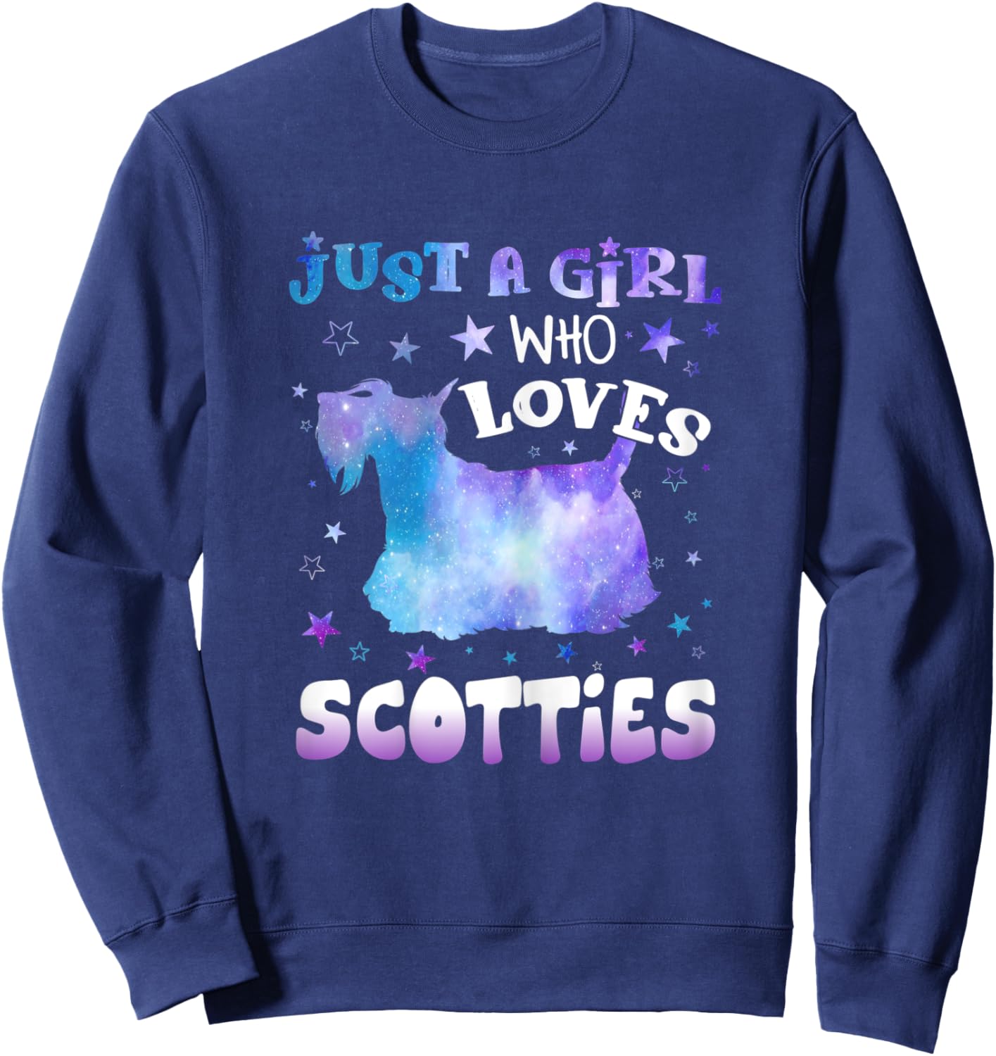 Just A Girl Who Loves Scotties Funny dog lovers gifts Sweatshirt - Sweatshirt | Navy
