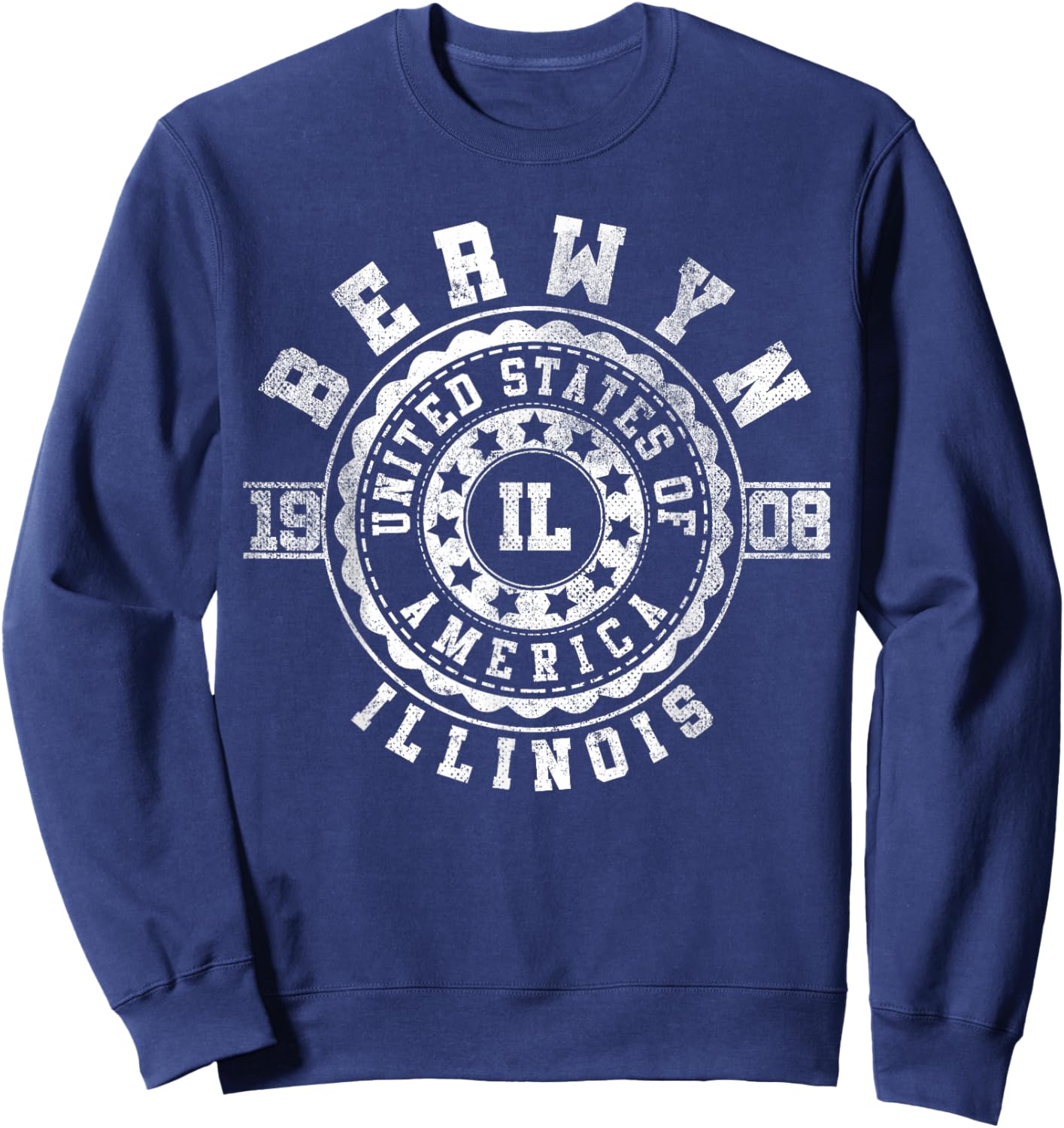Berwyn IL | Illinois | Vintage City Apparels Sweatshirt - Sweatshirt | Navy