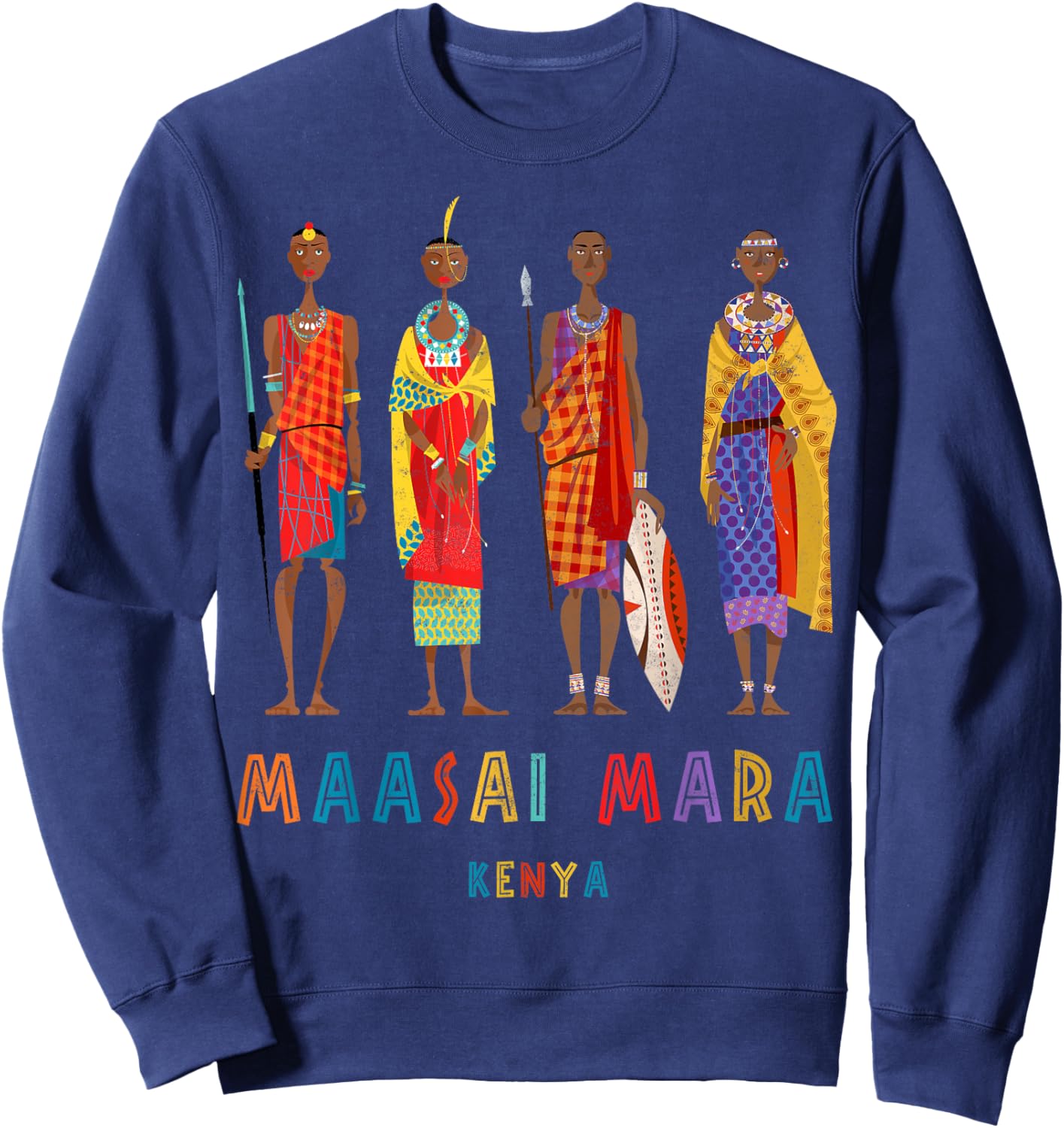 Travel Africa Kenya Map Nairobi Safari Maasai Mara Vacation Sweatshirt - Sweatshirt | Navy