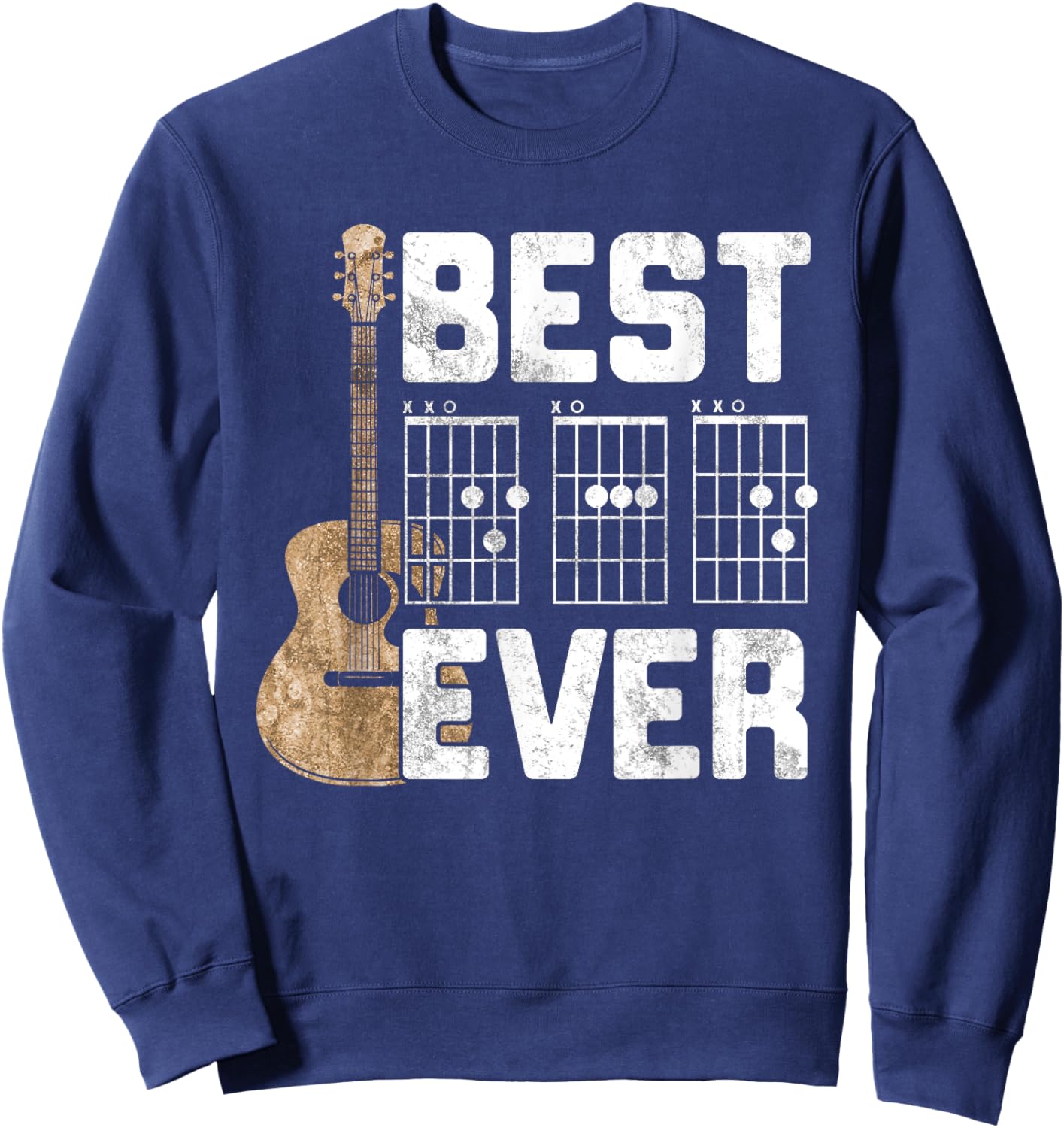 Best Dad Ever Guitarist Father D-A-D Chord Gifts Guitar Sweatshirt - Sweatshirt | Navy