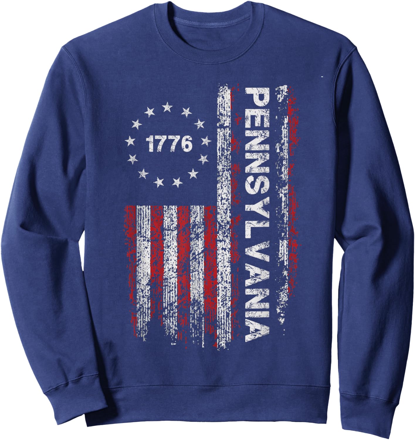 Pennsylvania State US Flag Vintage Women Youth Sweatshirt - Sweatshirt | Navy
