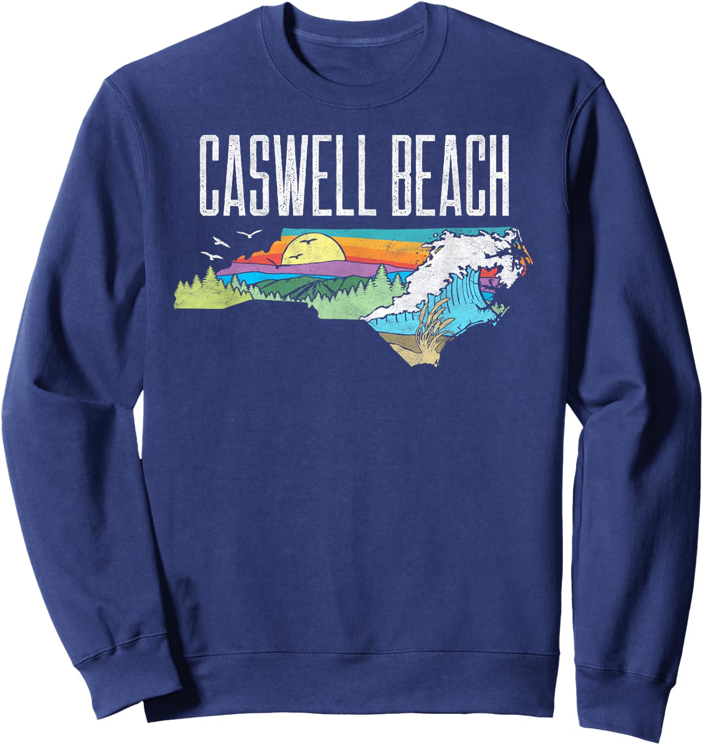 Caswell Beach State of North Carolina Outdoors Graphic Sweatshirt - Sweatshirt | Navy