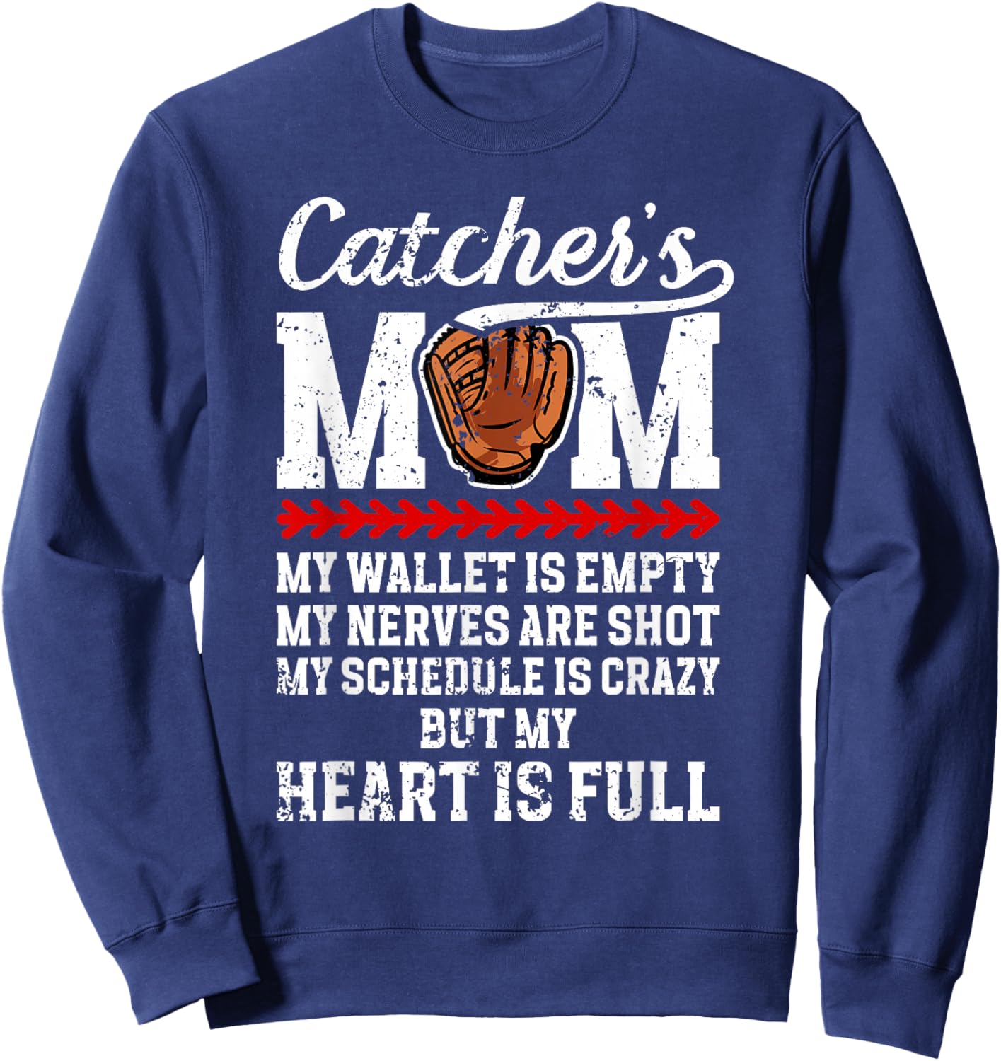 Catcher's Mom Baseball Catcher Mom Baseball Catcher Mother Sweatshirt - Sweatshirt | Navy