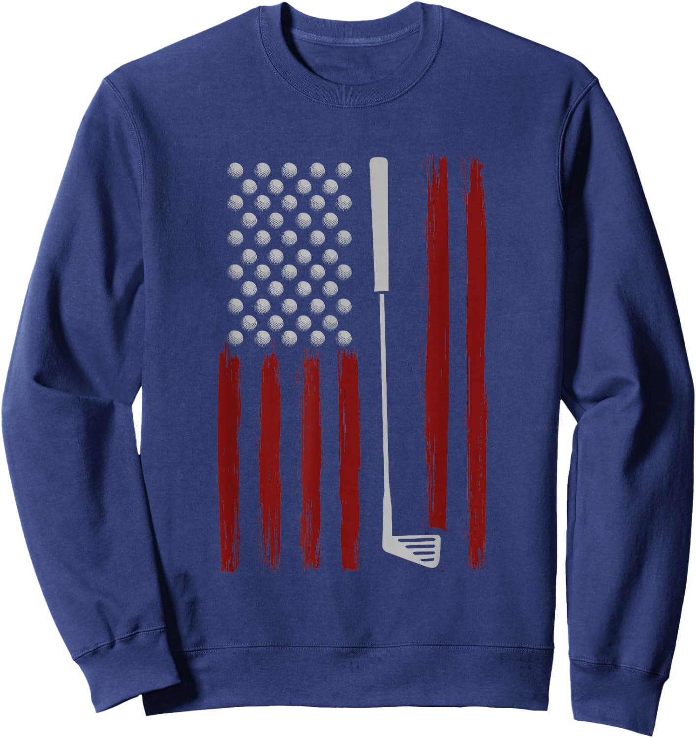 Retro American Flag Golf Golfer Funny Golf Club Golfing Sweatshirt - Sweatshirt | Navy