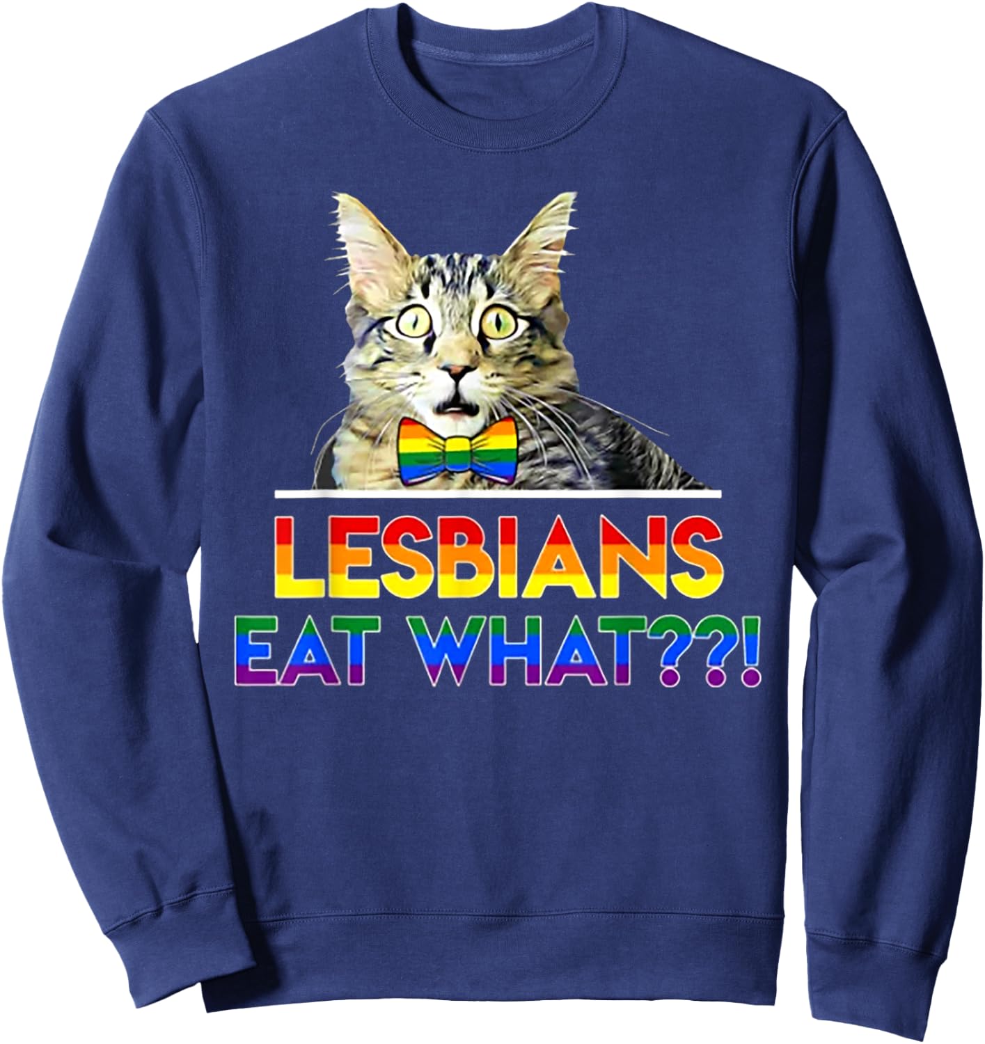 Lesbians Eat What Cat Women Sweatshirt - Sweatshirt | Navy