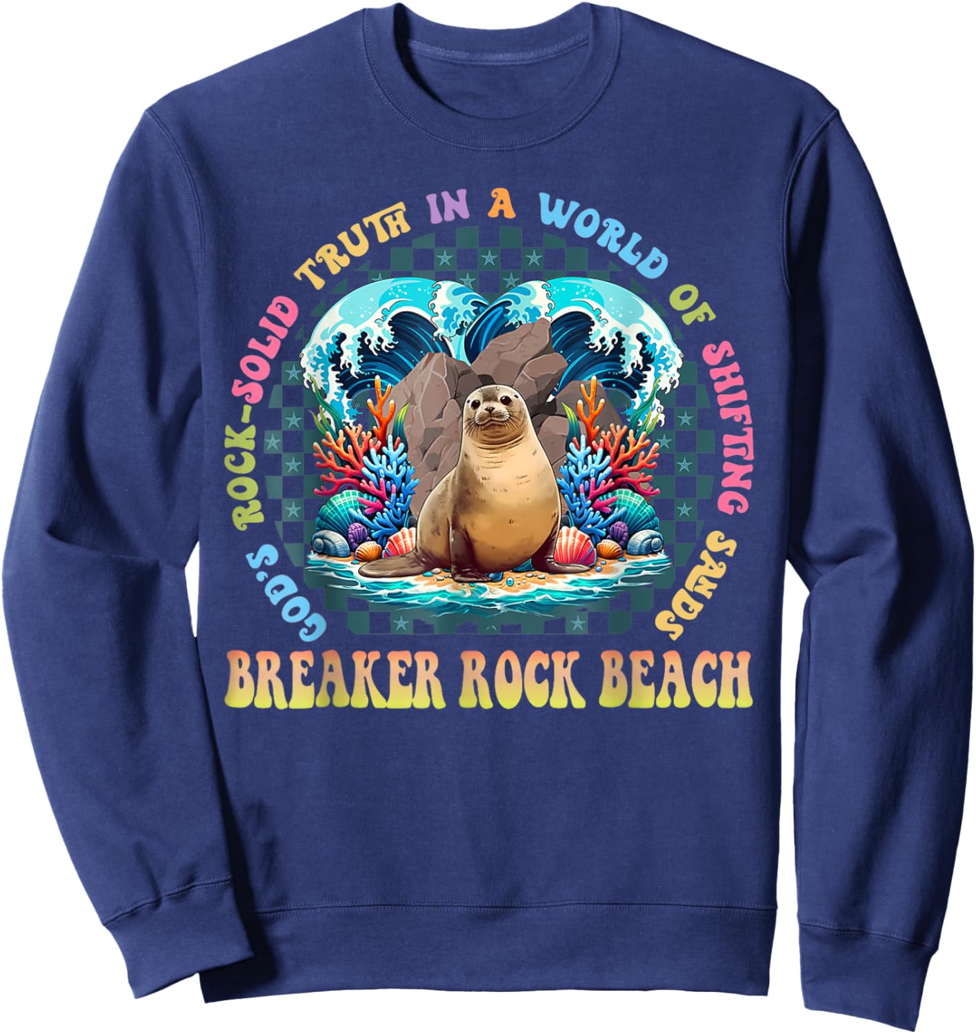 Breaker Rock Beach VBS 2024 Gods Rock Solid Truth In A World Men Women Kids Sweatshirt - Sweatshirt | Navy