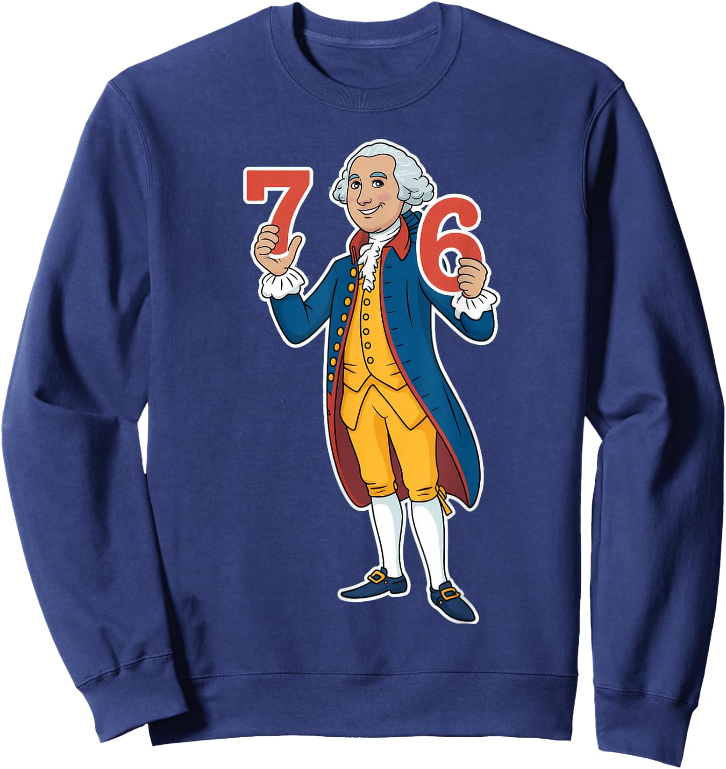 6-7 7-6 George Washington Six Seven American Sweatshirt - Sweatshirt | Navy