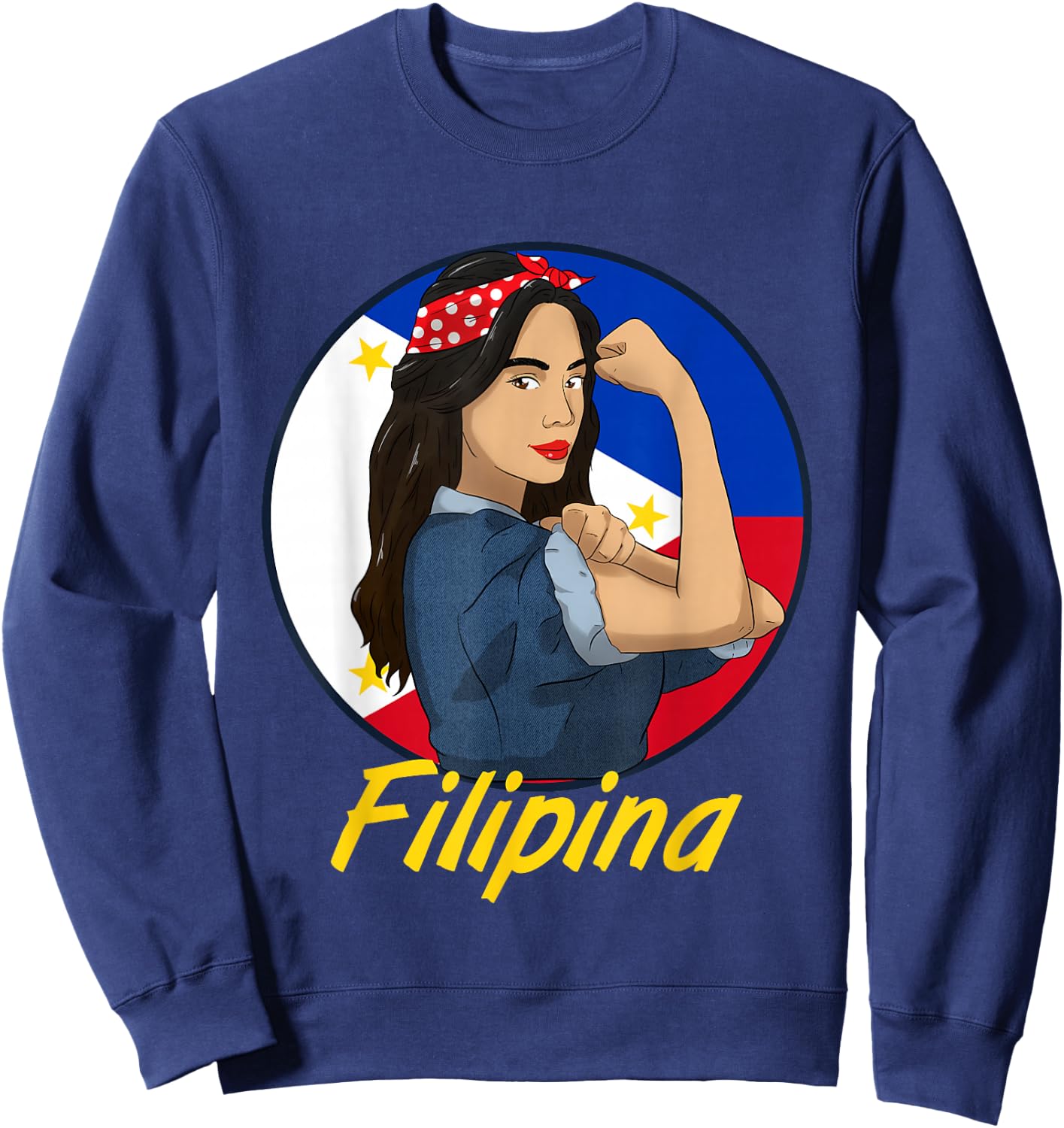 Philippines Flag Day Pinay Filipina Filipino Girl Sweatshirt - Sweatshirt | Navy