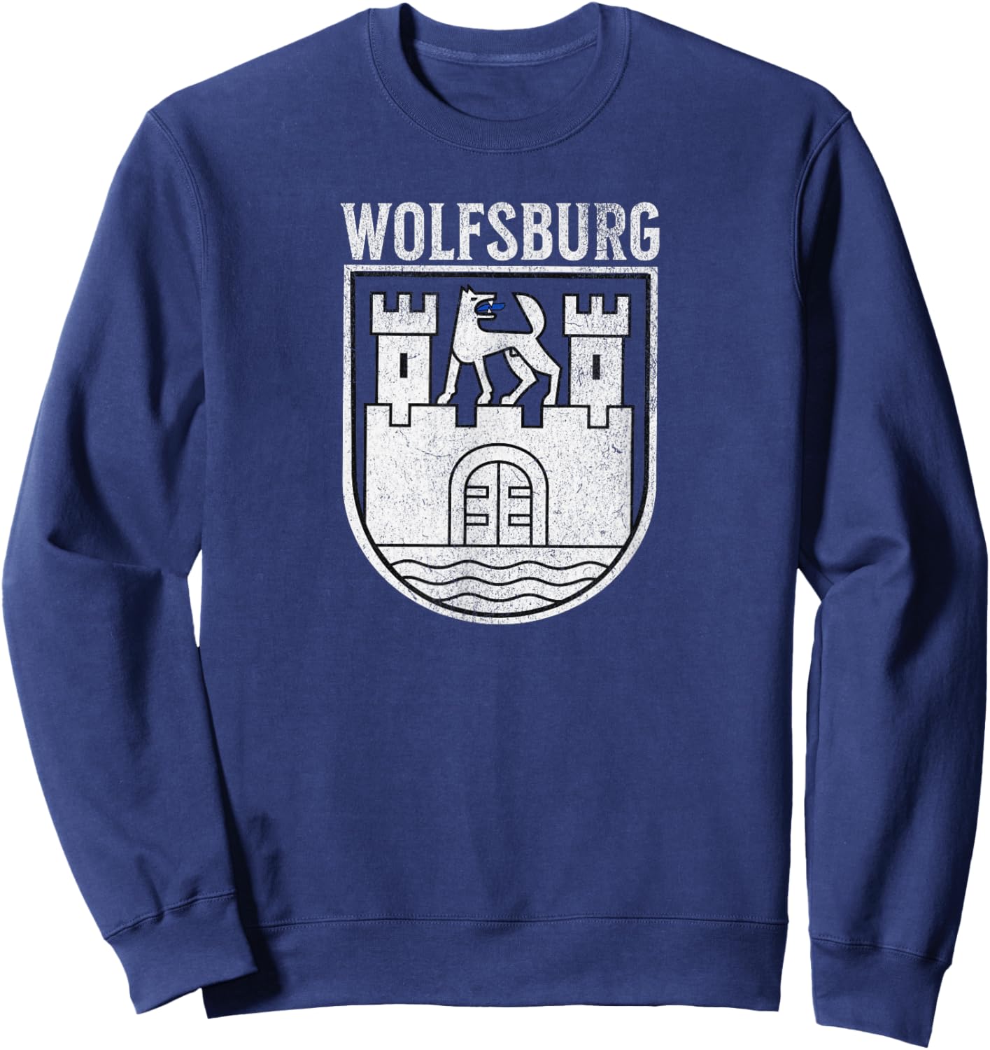 Wolfsburg Germany Deutschland Crest Arms Emblem Sweatshirt - Sweatshirt | Navy