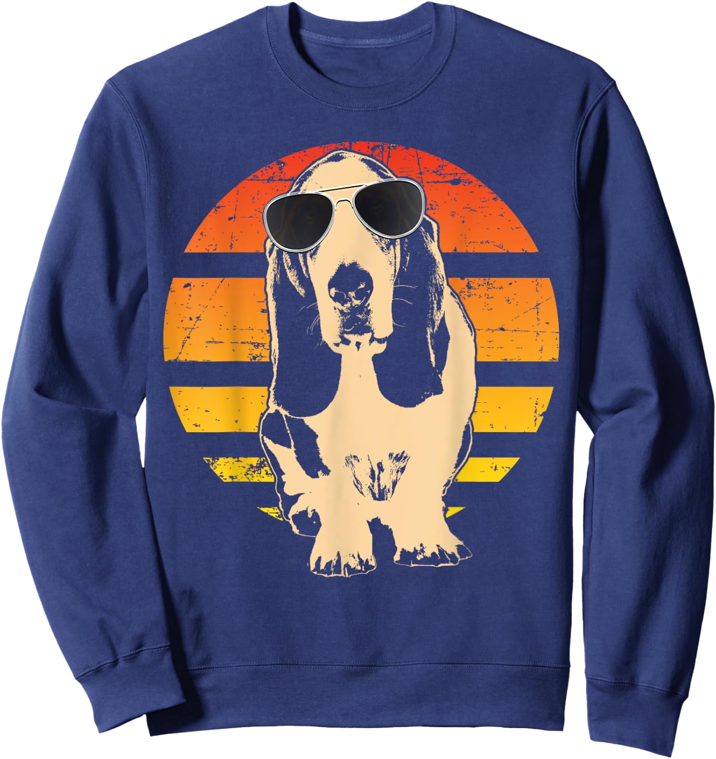 99 Gifts Basset Hound Dog -Adults Black Small Sweatshirt - Sweatshirt | Navy