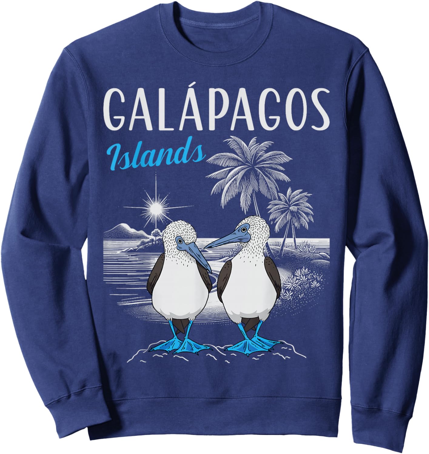 Blue Footed Booby Bird Galapagos Islands Sweatshirt - Sweatshirt | Navy