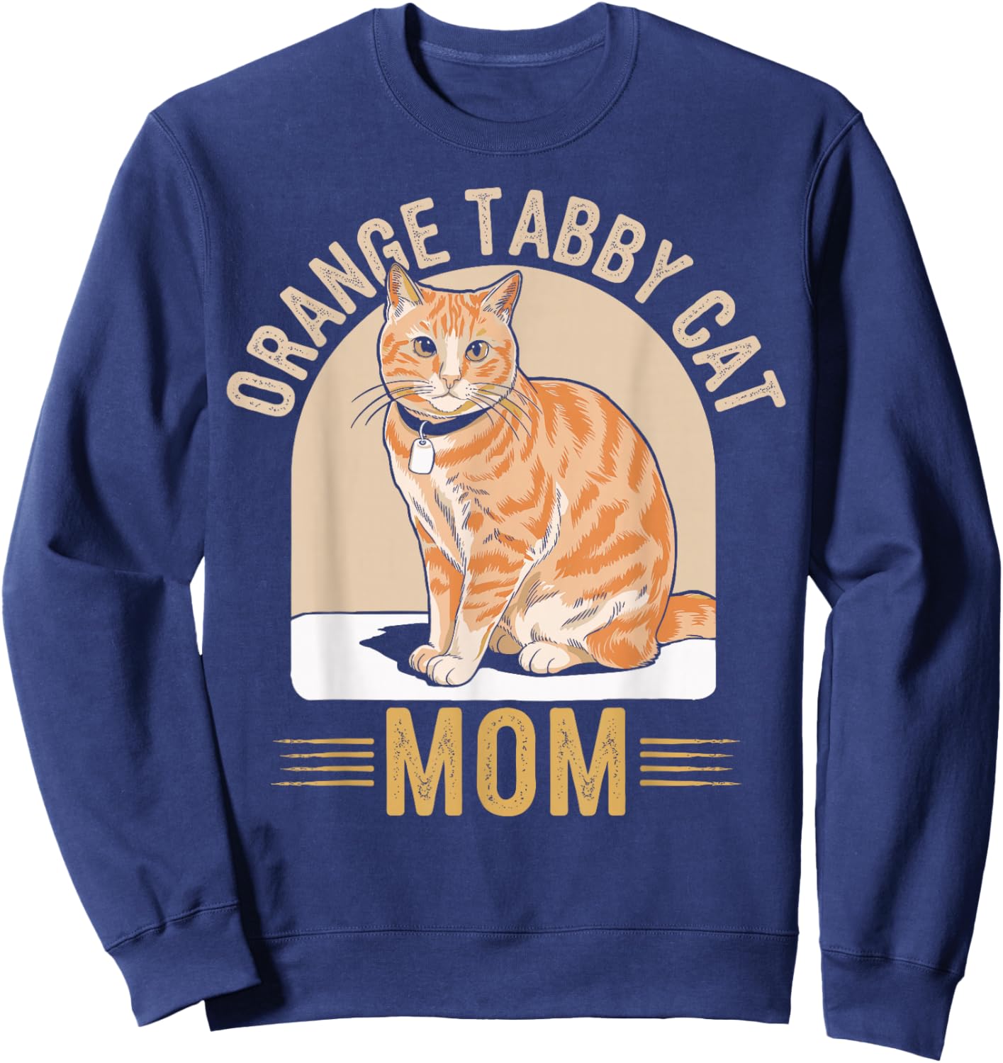 Tabby Cat Orange Cat Mom Sweatshirt - Sweatshirt | Navy