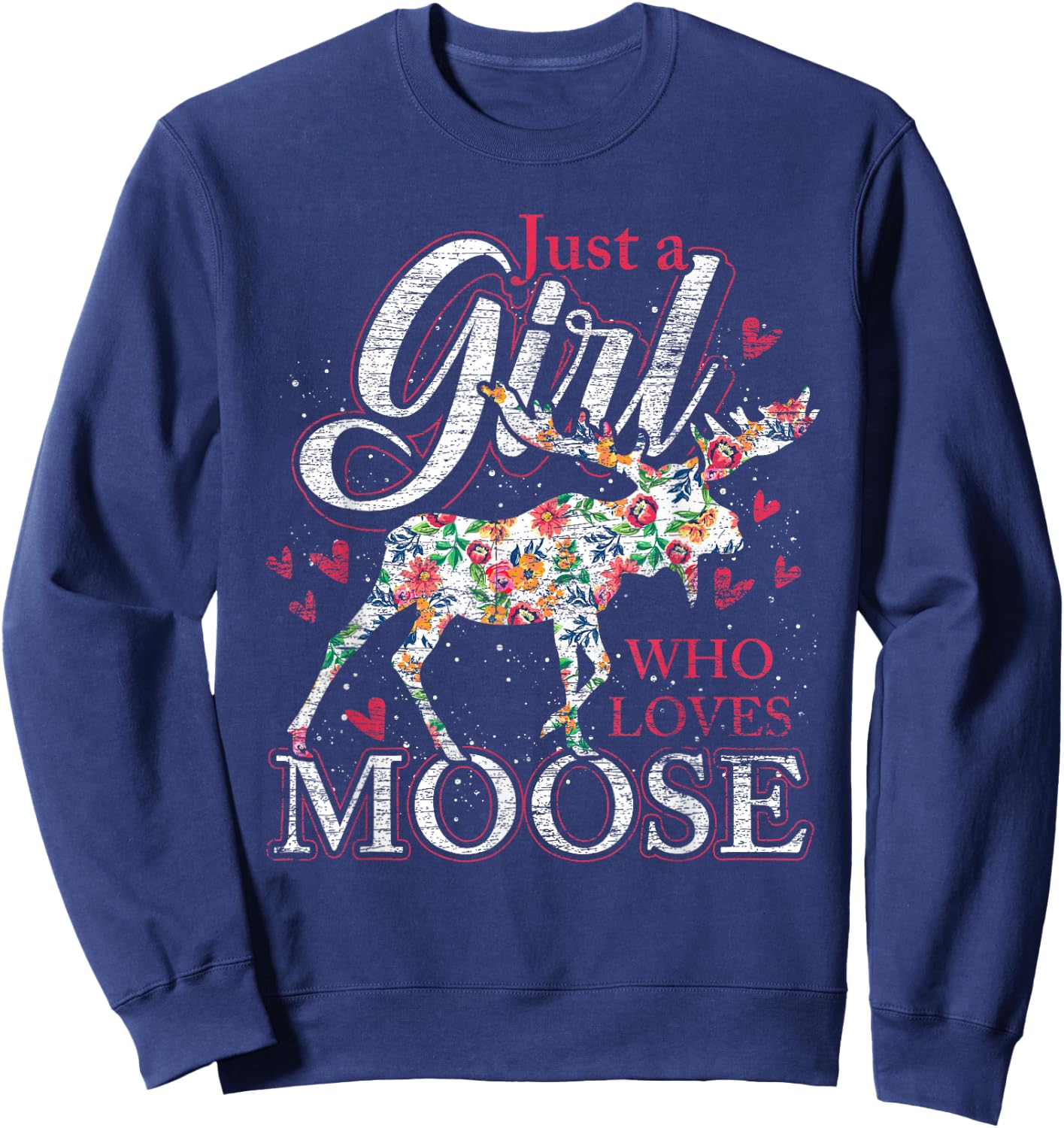 Nur EIN Mädchen das Elche liebt Sweden Animal Vintage Elk Sweatshirt - Sweatshirt | Navy