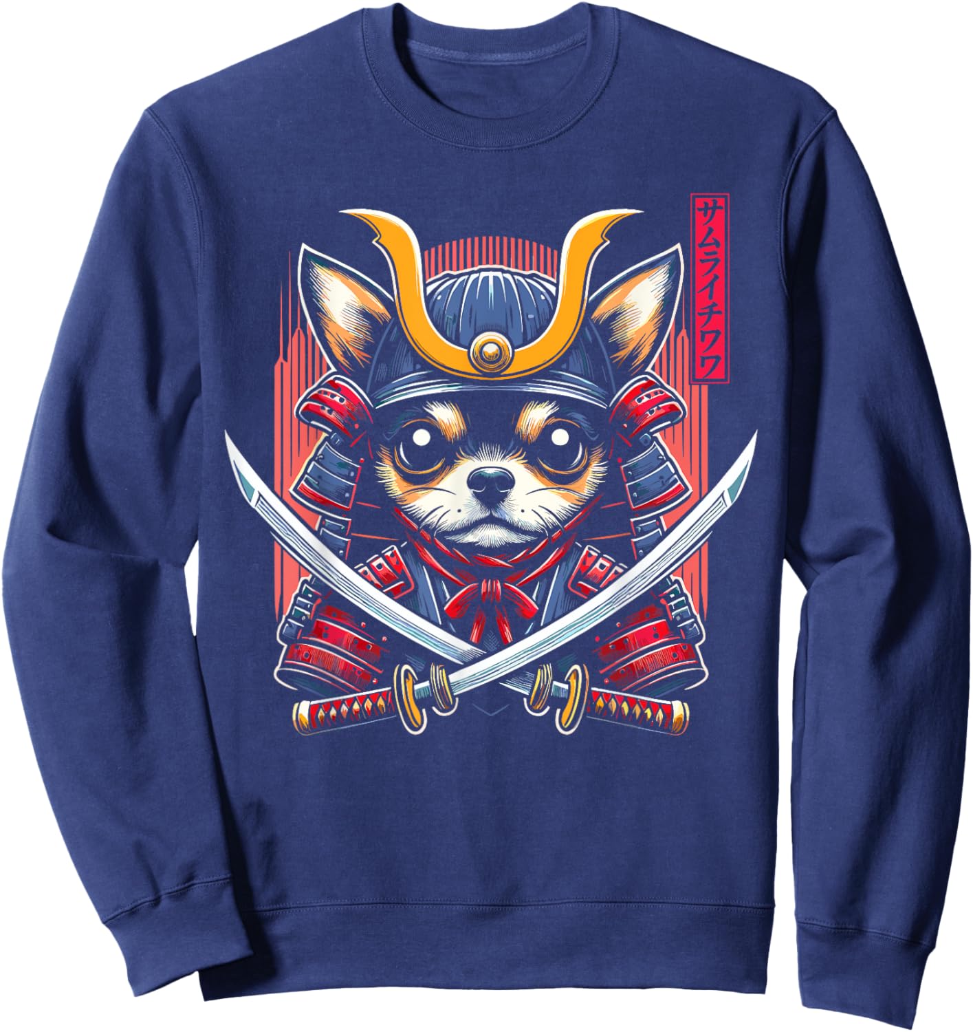 Japanese Chihuahua Dog Samurai Men, Women, Kids Sweatshirt - Sweatshirt | Navy