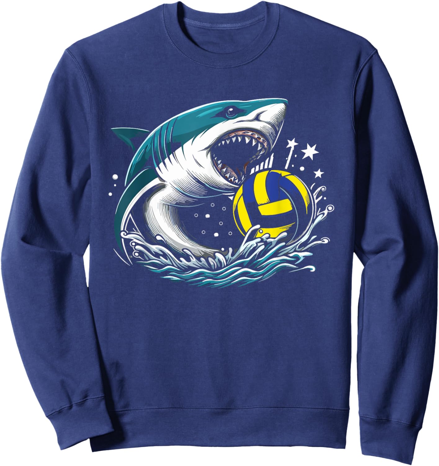 Beach Volleyball Shark Player Volleyballer Sports Sweatshirt - Sweatshirt | Navy
