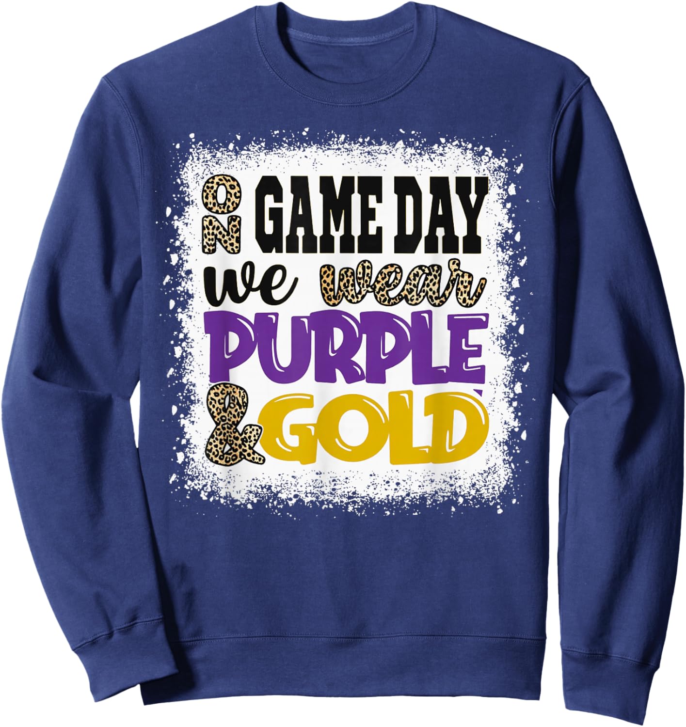 On Gameday Football We Wear Purple and Gold Game Day Sweatshirt - Sweatshirt | Navy