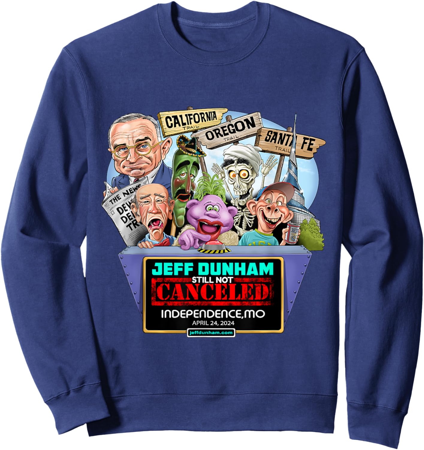 Jeff Dunham Independence, MO (2024) Sweatshirt - Sweatshirt | Navy