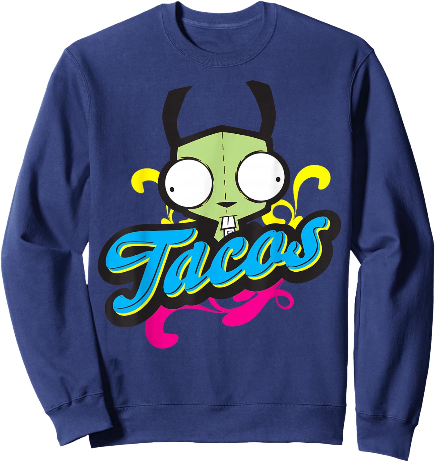 Invader Zim Gir Taco Bold Text Sweatshirt - Sweatshirt | Navy