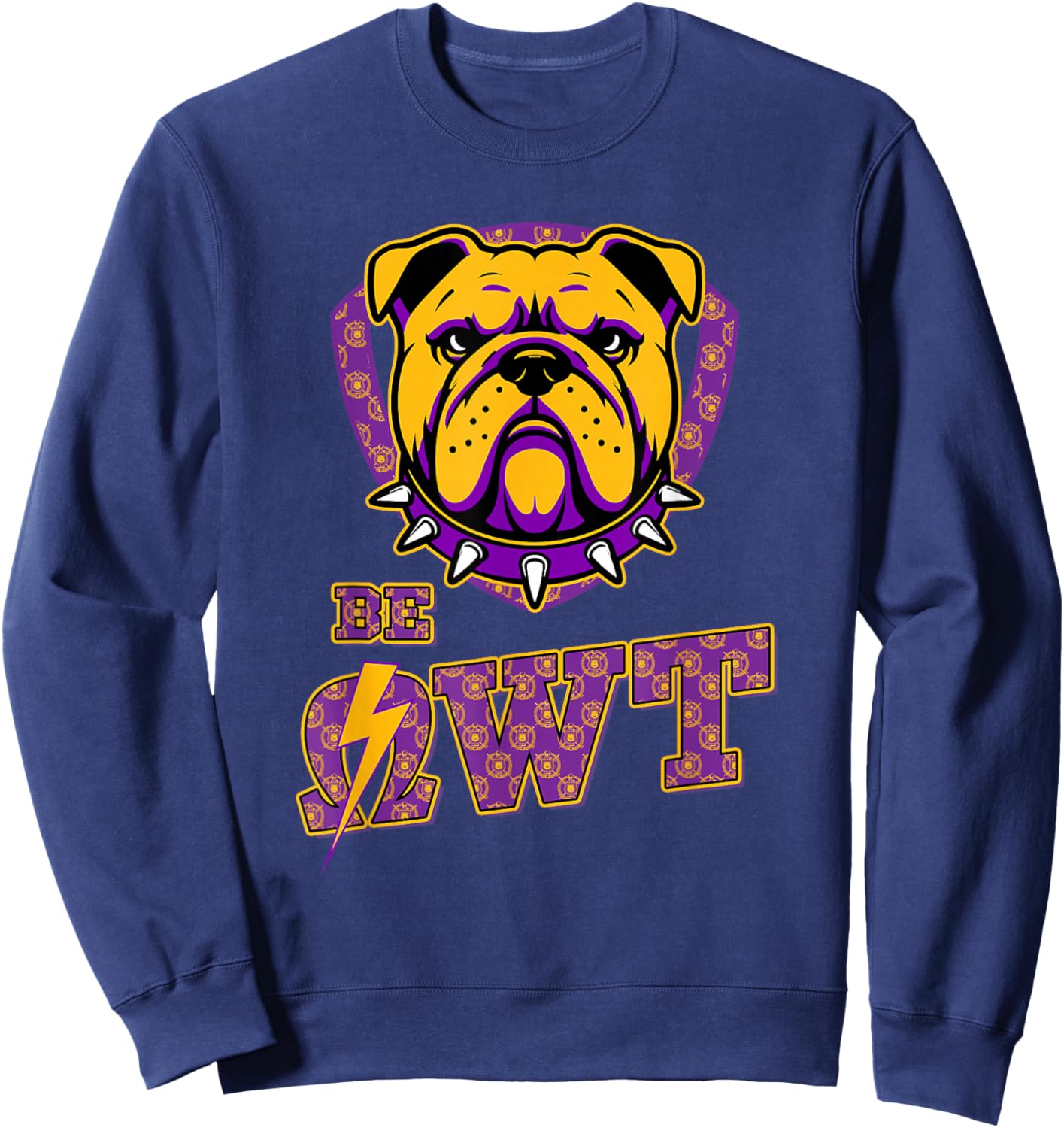 Omega Psi Phi Fraternity Paraphernalia, Be OWT Bulldog Sweatshirt - Sweatshirt | Navy