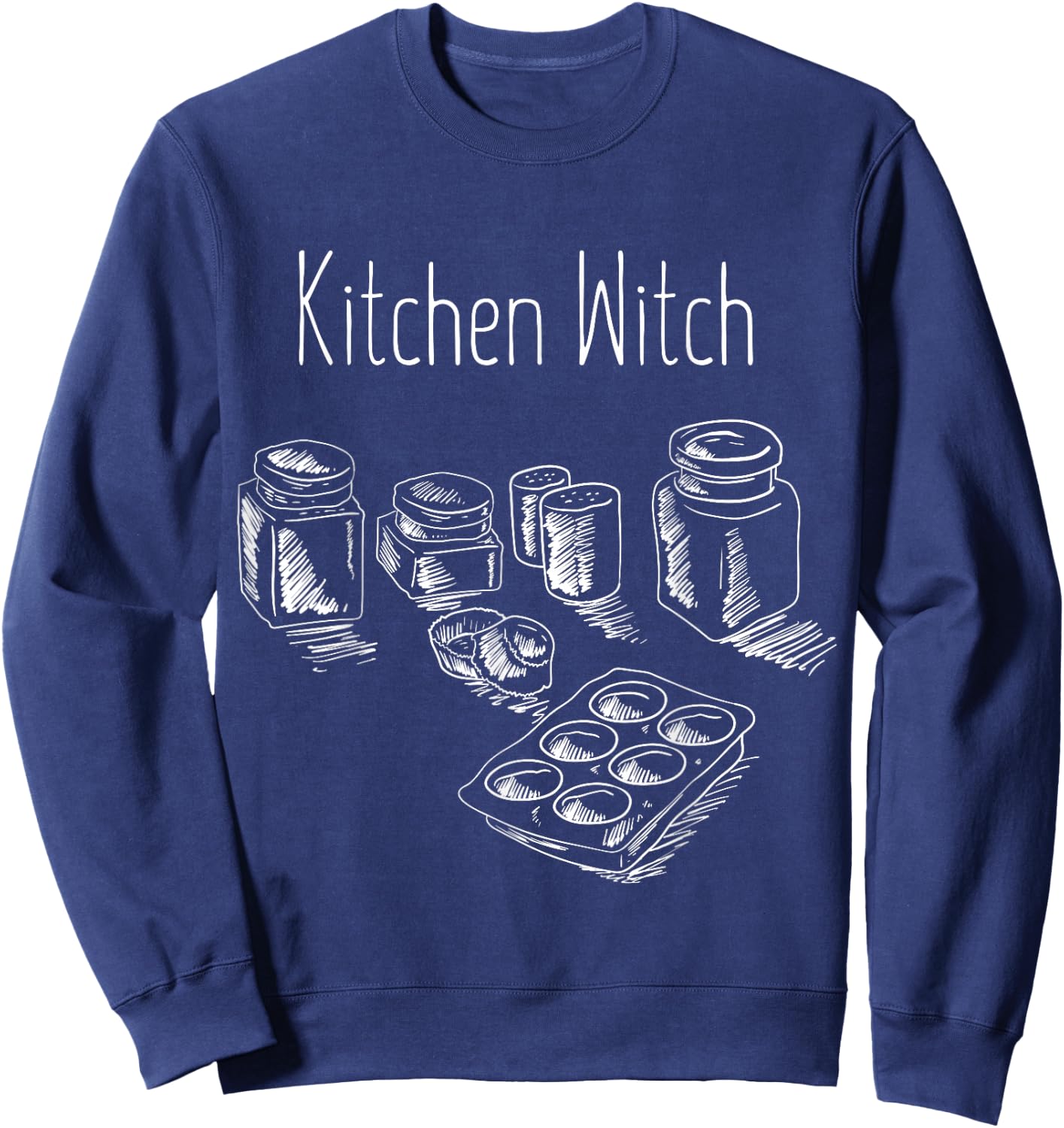 Funny Herbalist Kitchen Witch Halloween Cooking Chef Gift Sweatshirt - Sweatshirt | Navy