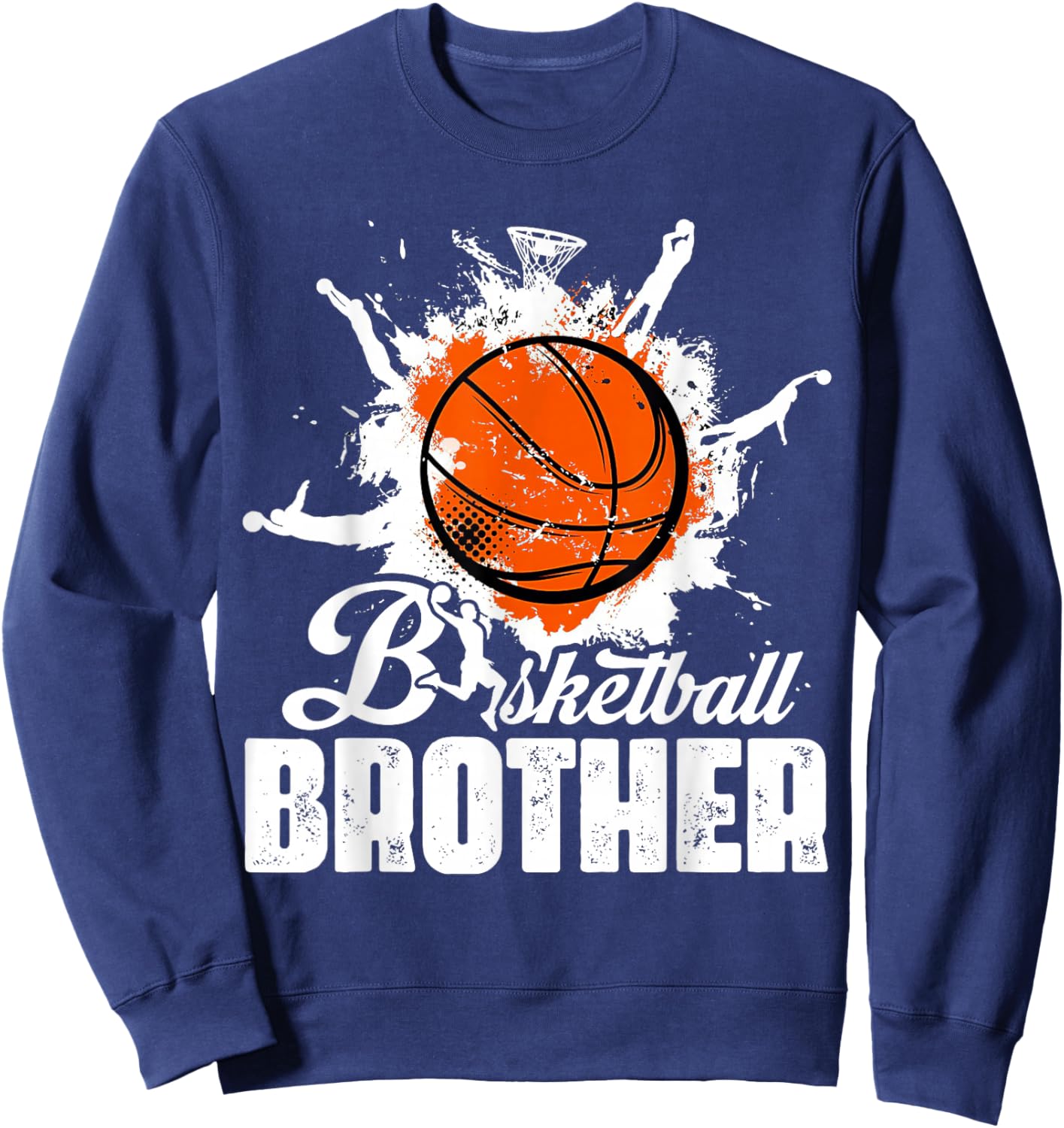 Vintage Basketball Matching Family Basketball Brother - Men's Black Short Sleeve Regular Fit Small Sweatshirt - Sweatshirt | Navy