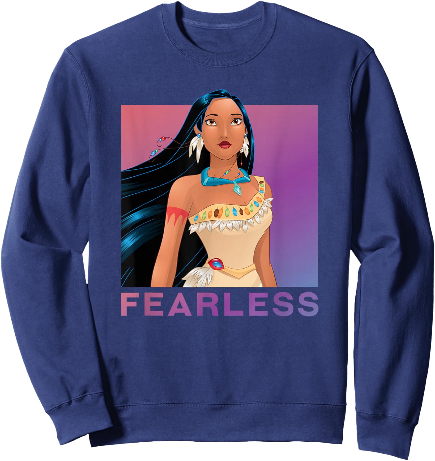 Disney Princess Pocahontas Fearless Purple Ombre Small Sweatshirt - Sweatshirt | Navy
