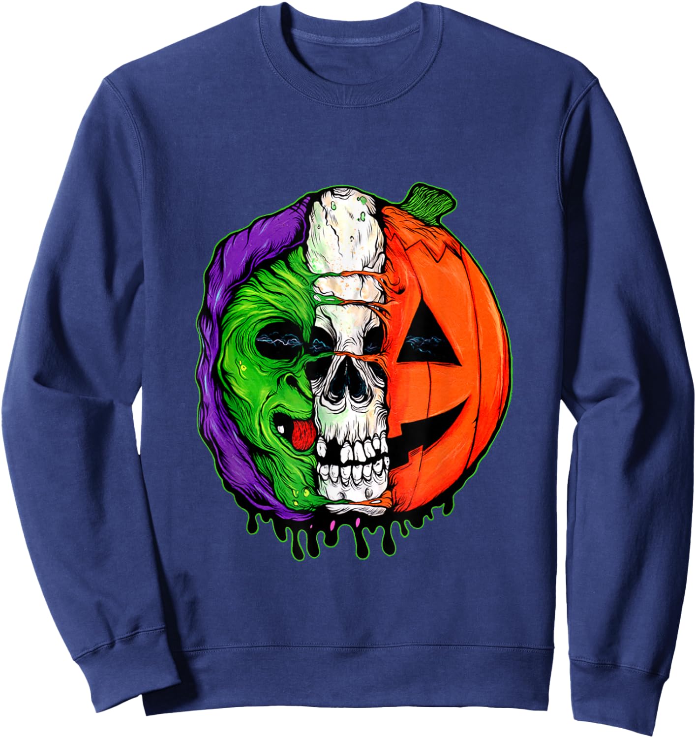 Halloween III Silver Shamrock Masks Here For The Candy Sweatshirt - Sweatshirt | Navy