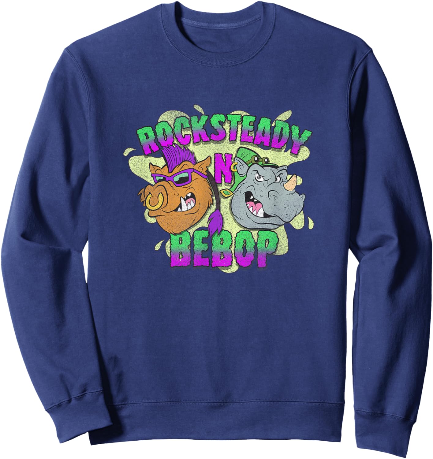 Teenage Mutant Ninja Turtles Rocksteady N Bebop Chest Poster Sweatshirt - Sweatshirt | Navy