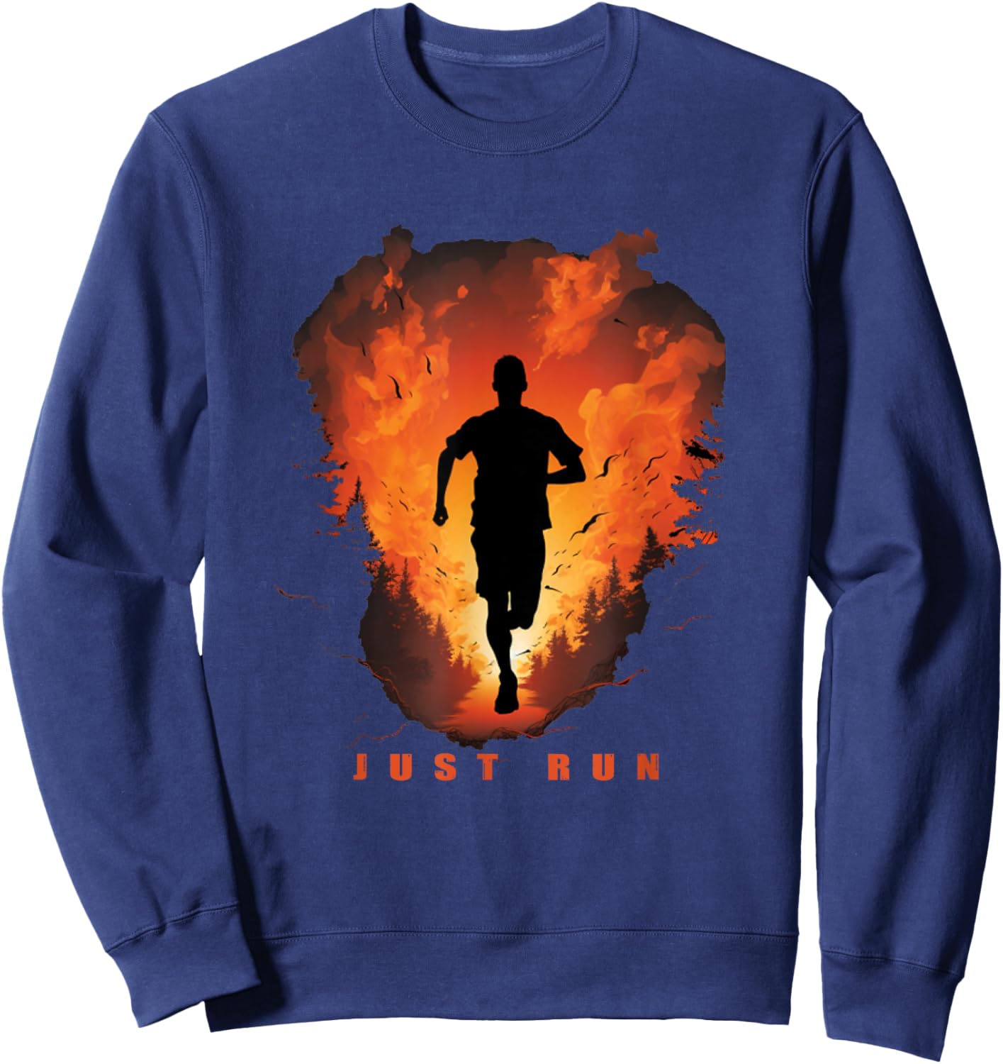 Just Run Cross Country Running Jogging XC Runner Marathoner Sweatshirt - Sweatshirt | Navy