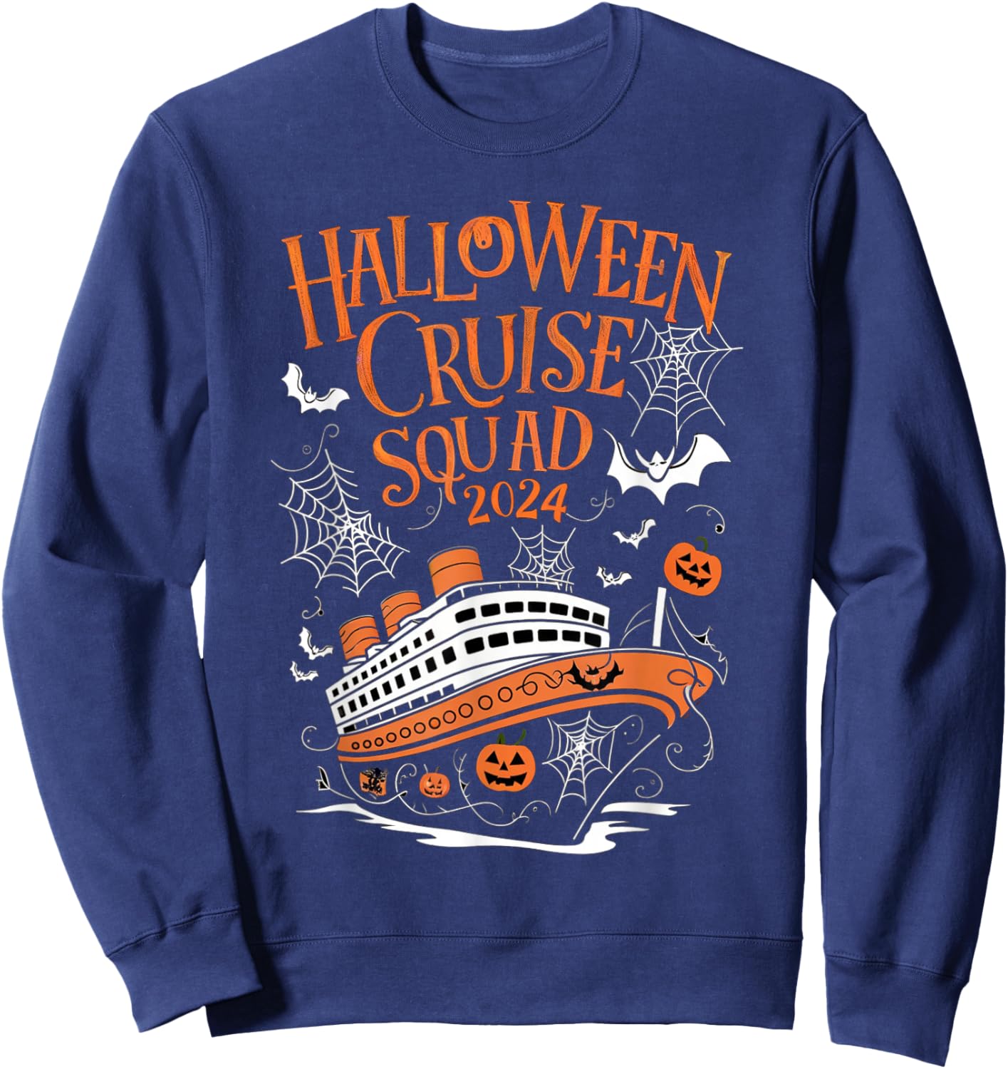 Spooky Halloween Cruise Squad 2024 Cruising Crew Season Sweatshirt - Sweatshirt | Navy
