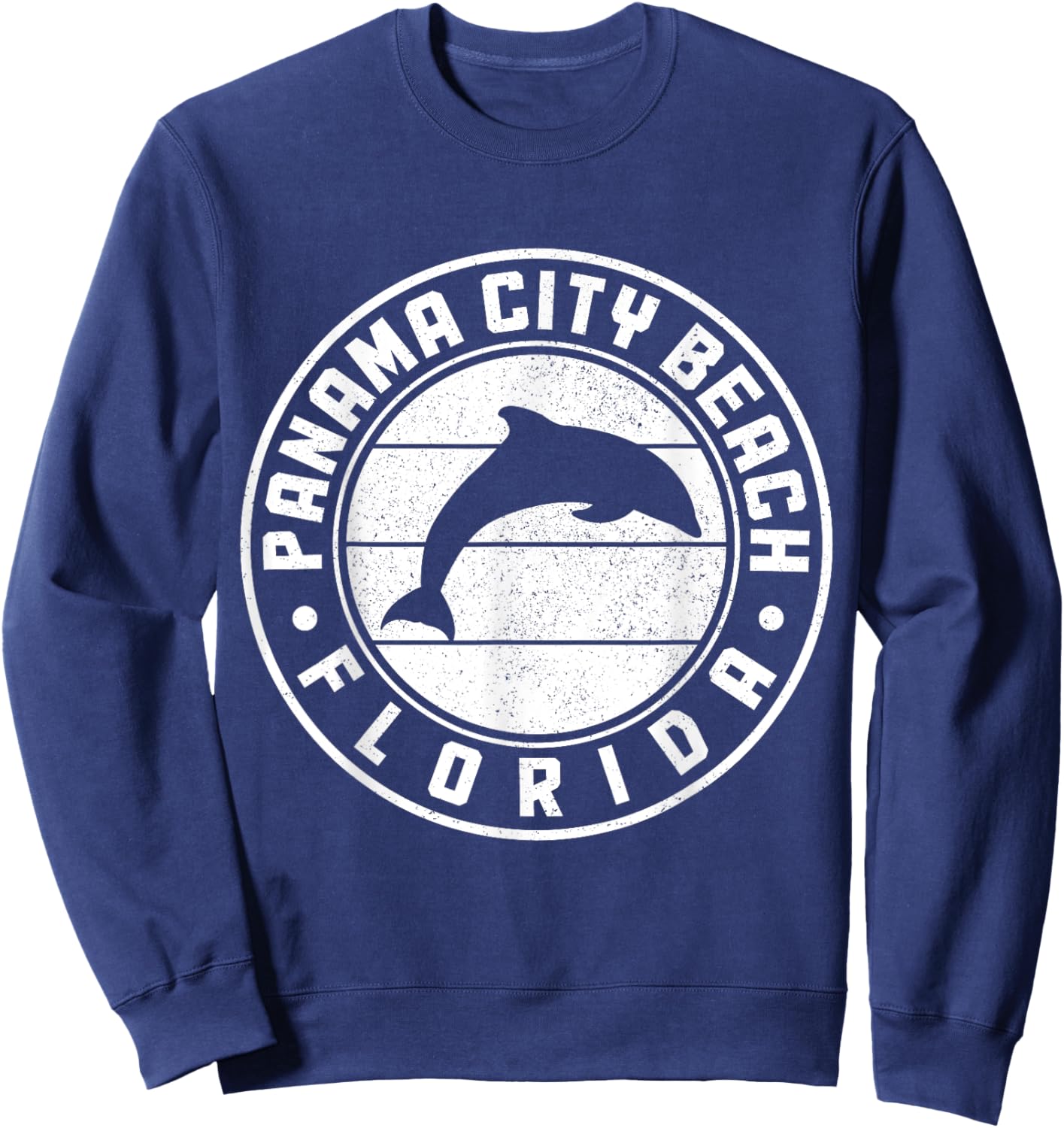Panama City Beach Florida Dolphin Souvenir Vintage Sweatshirt - Sweatshirt | Navy
