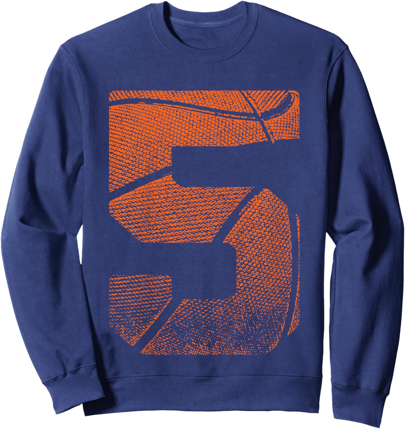 Kids 5th Birthday Boy Basketball Player Basketball 5 Years Old Sweatshirt - Sweatshirt | Navy