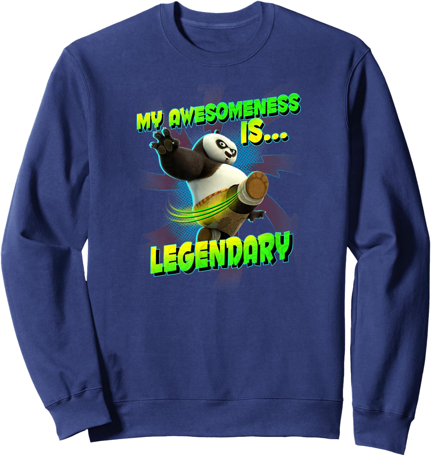 Kung Fu Panda My Awesomeness is Legendary Po Sweatshirt - Sweatshirt | Navy