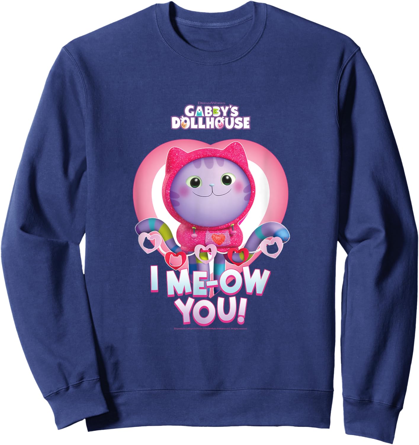 DreamWorks Gabby's Dollhouse Valentine's Day I Me-Ow You! Sweatshirt - Sweatshirt | Navy