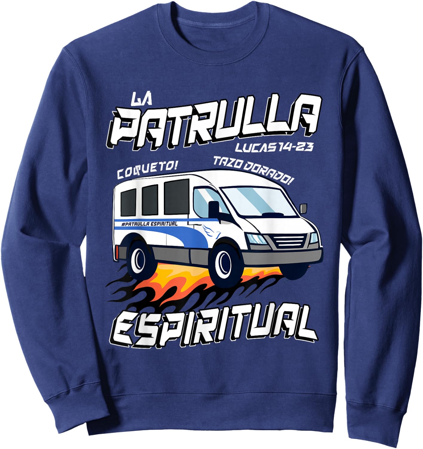 La patrulla espiritual Funny Tazo Dorado Mexican Spanish Sweatshirt - Sweatshirt | Navy