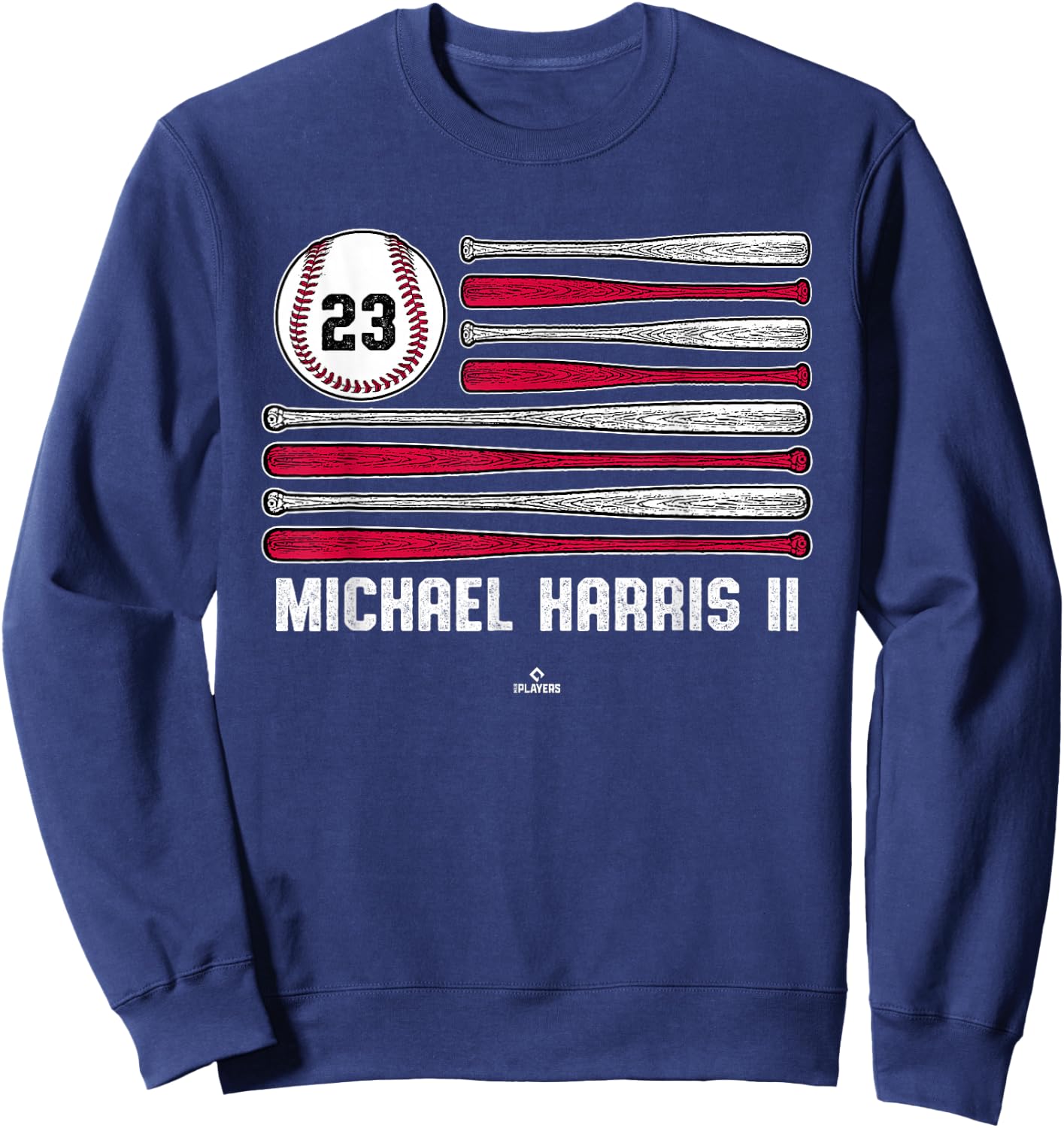 Baseball American Flag Michael Harris II Atlanta Baseball Sweatshirt - Sweatshirt | Navy