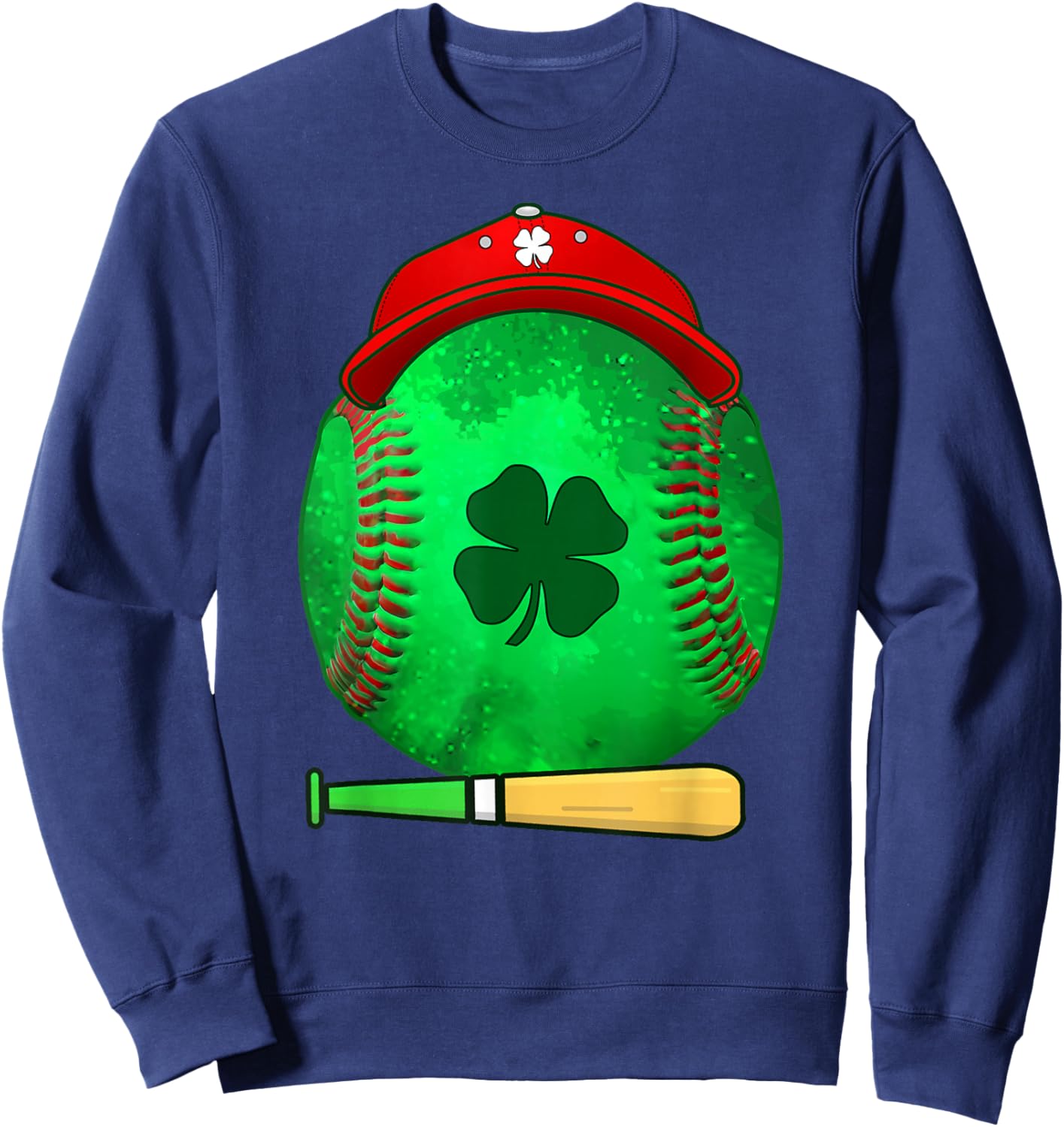 St Patricks day Shamrock Baseball Irish for boys kids men Sweatshirt - Sweatshirt | Navy