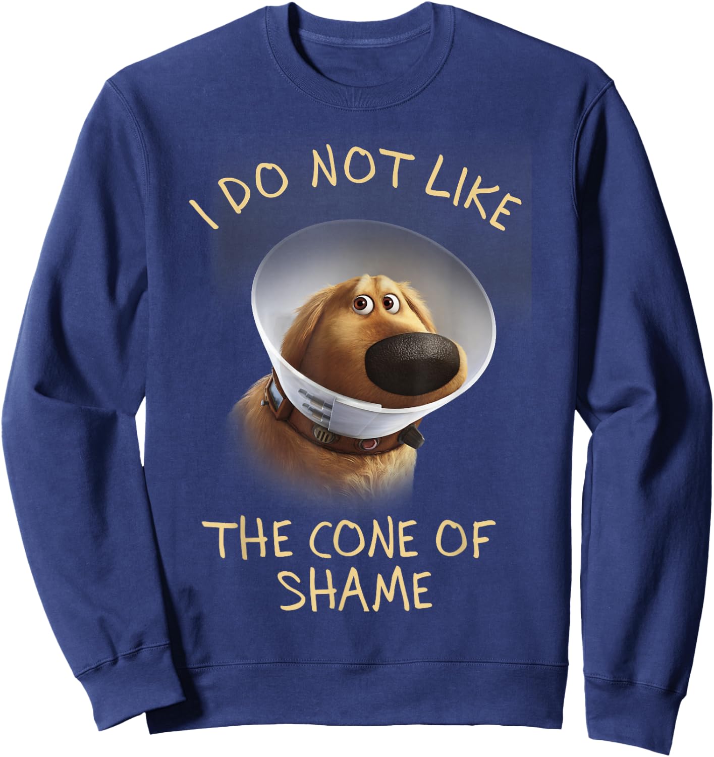Disney Pixar Up Dug Sad Cone of Shame Graphic Sweatshirt - Sweatshirt | Navy