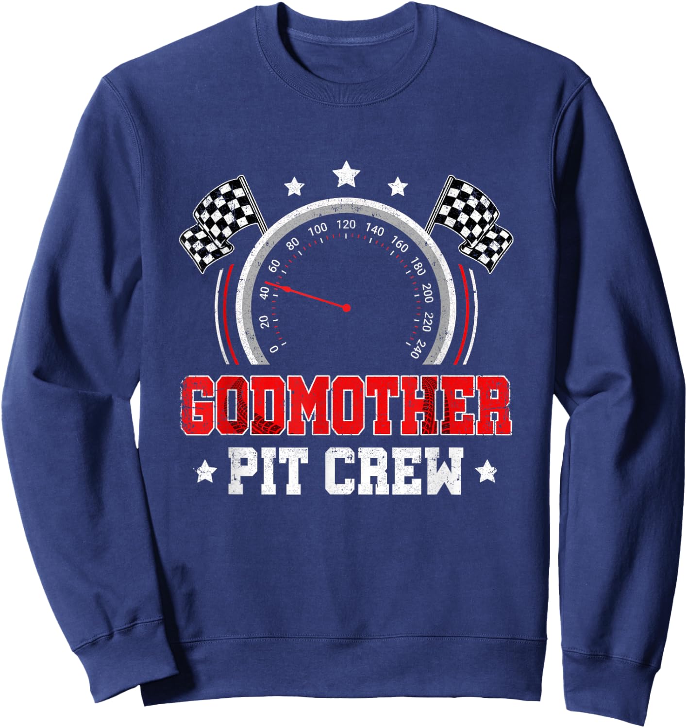 Godmother Pit Crew Race Car Birthday Party Racing Family Sweatshirt - Sweatshirt | Navy