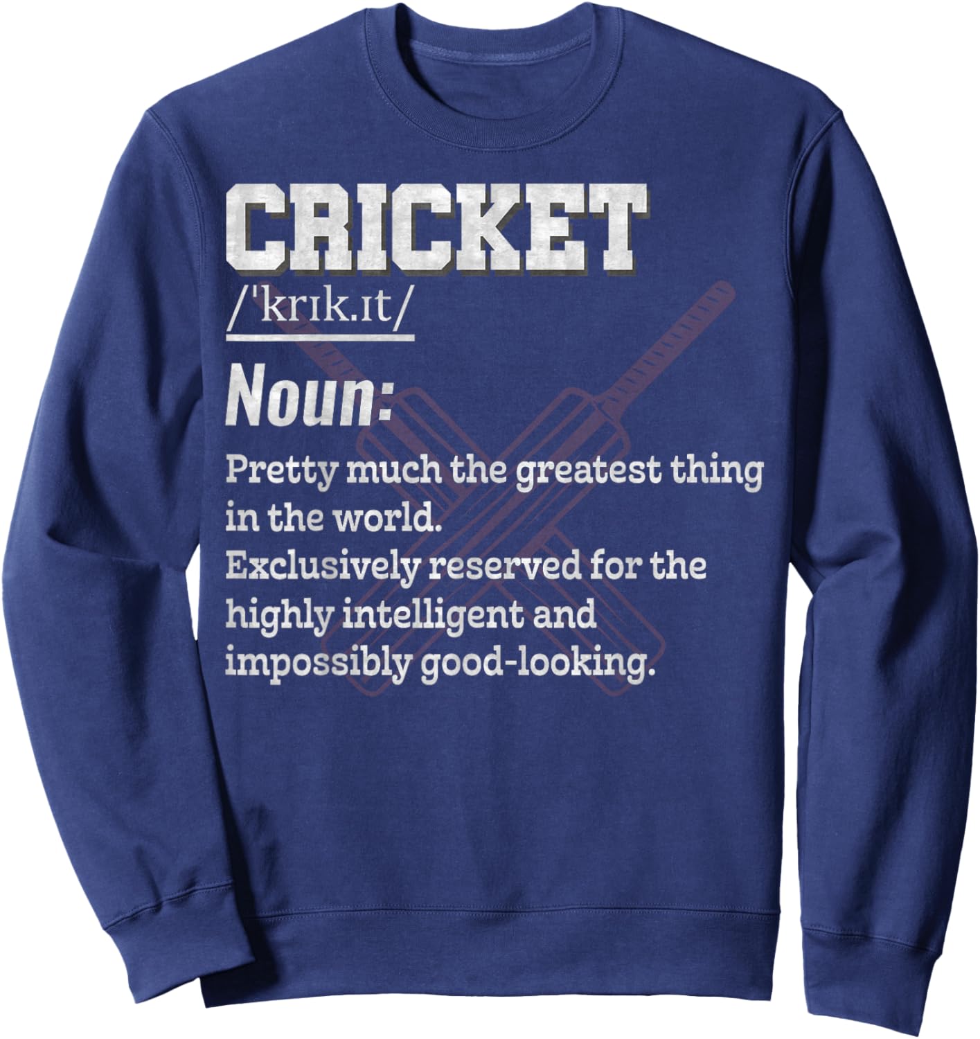 Cricket Definition For Sports Team Cricket Player Sweatshirt - Sweatshirt | Navy