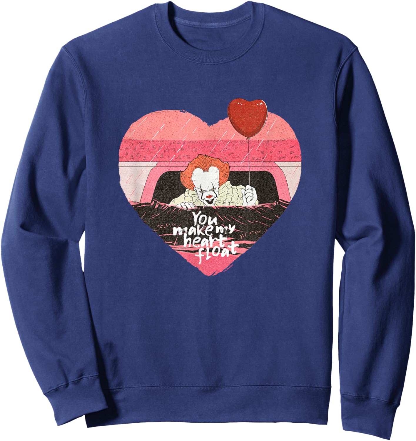 It Valentine's Day You Make My Heart Float Pennywise Poster Sweatshirt - Sweatshirt | Navy