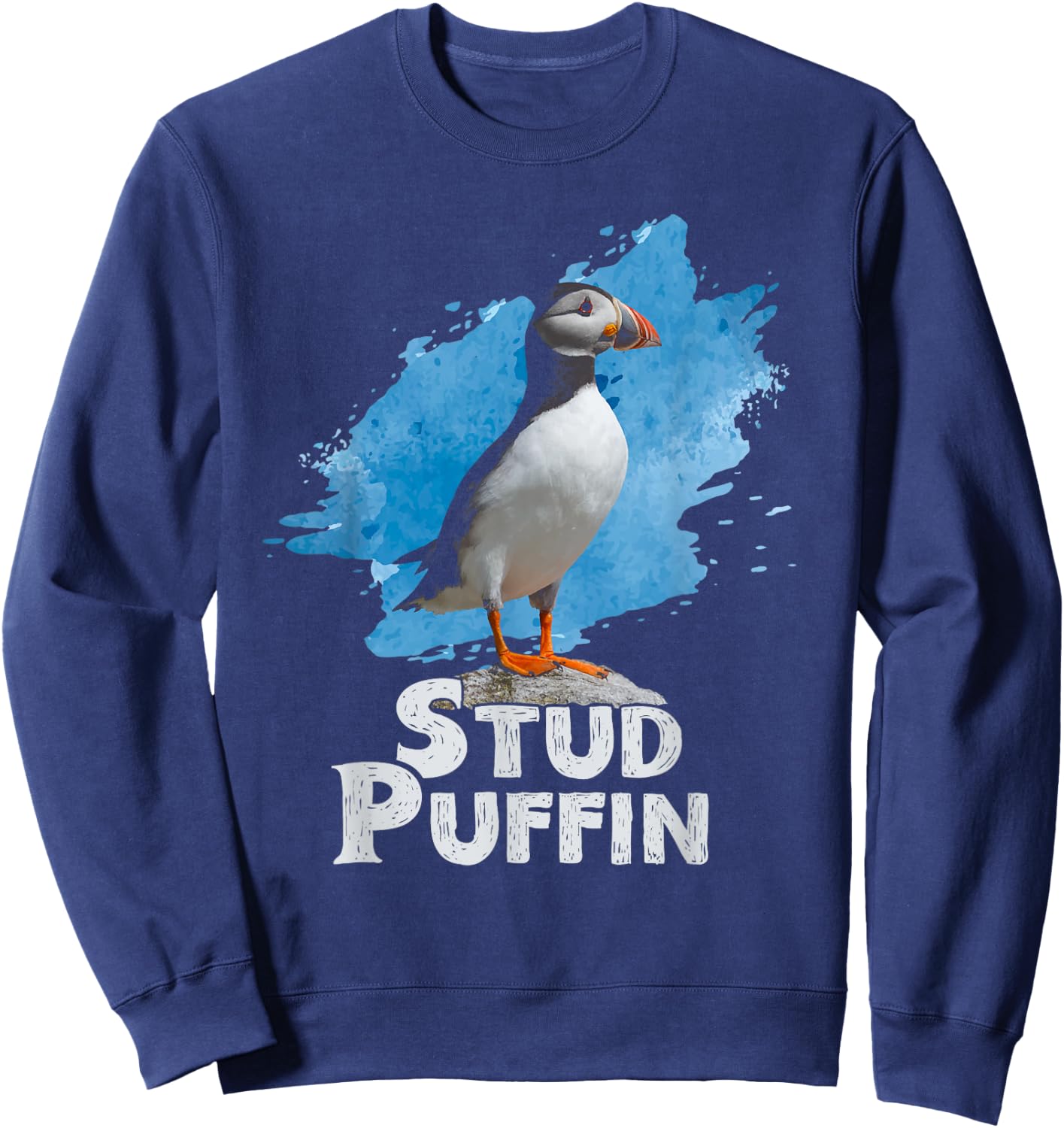 Stud Puffin Pajamas Retro Vintage Style Stud Puffin Bird Sweatshirt - Sweatshirt | Navy