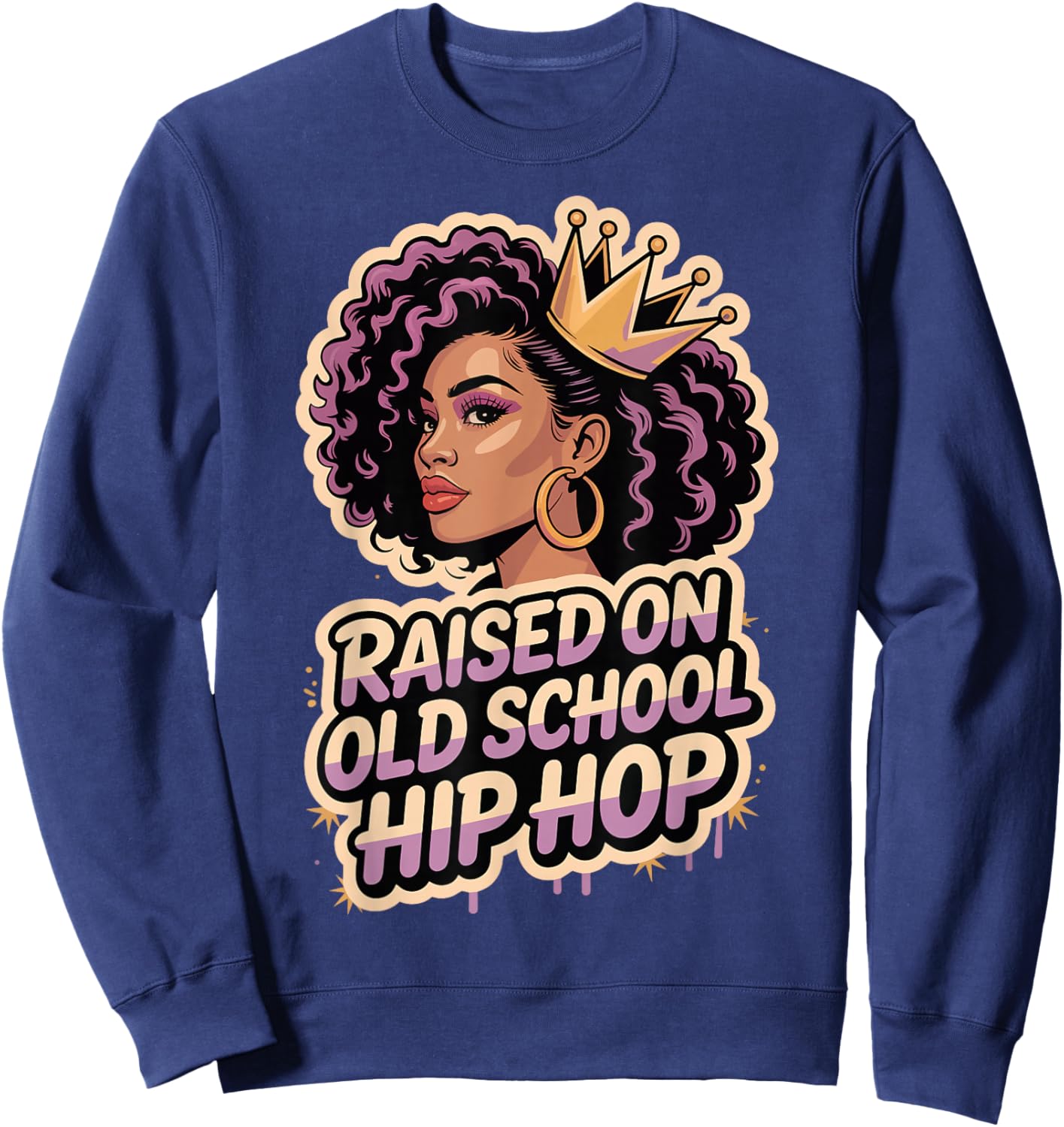 Raised On Old School Hip Hop Sweatshirt - Sweatshirt | Navy